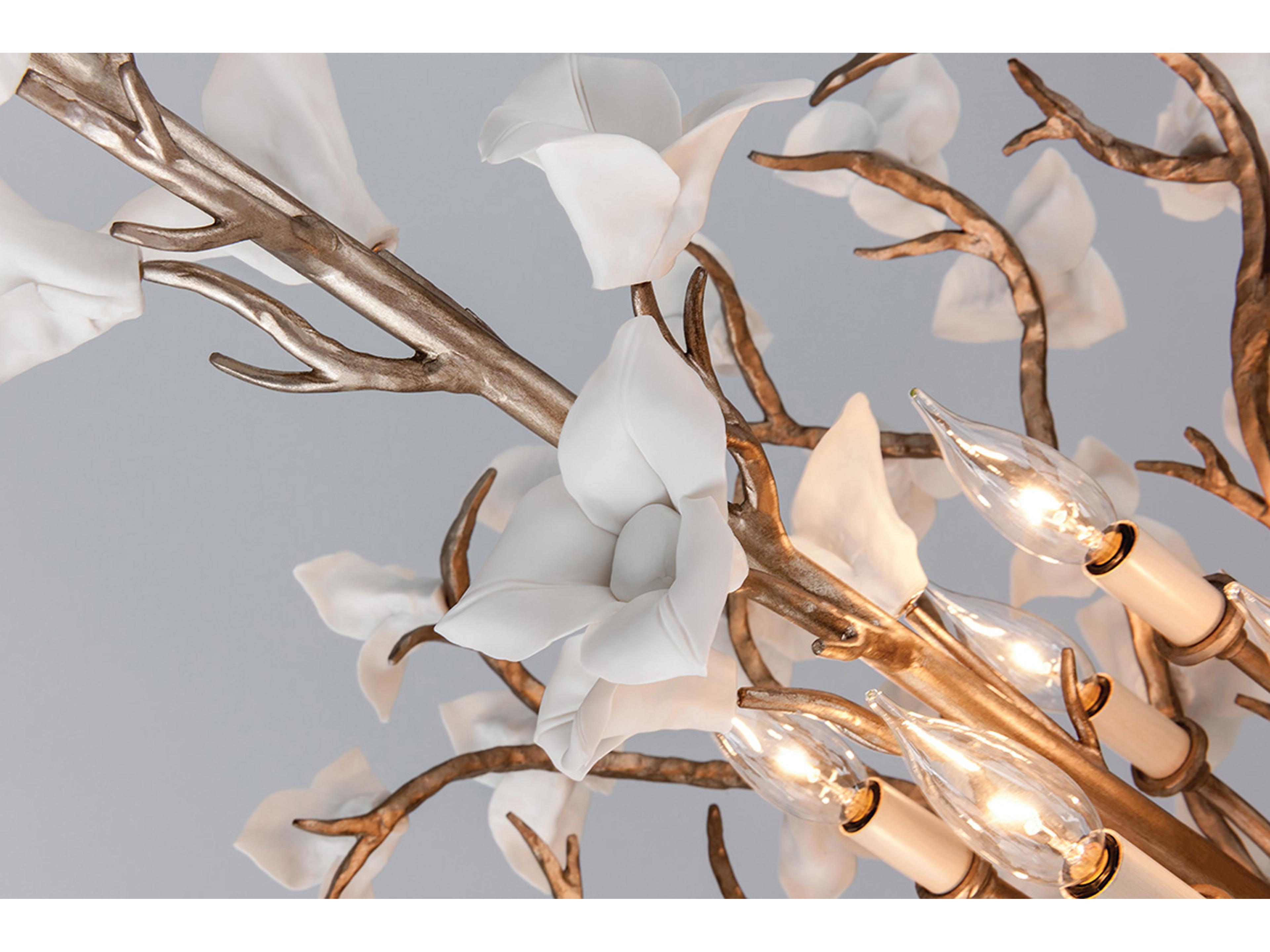 Corbett Lighting Lily 6-Light Enchanted Silver Leaf Pendant