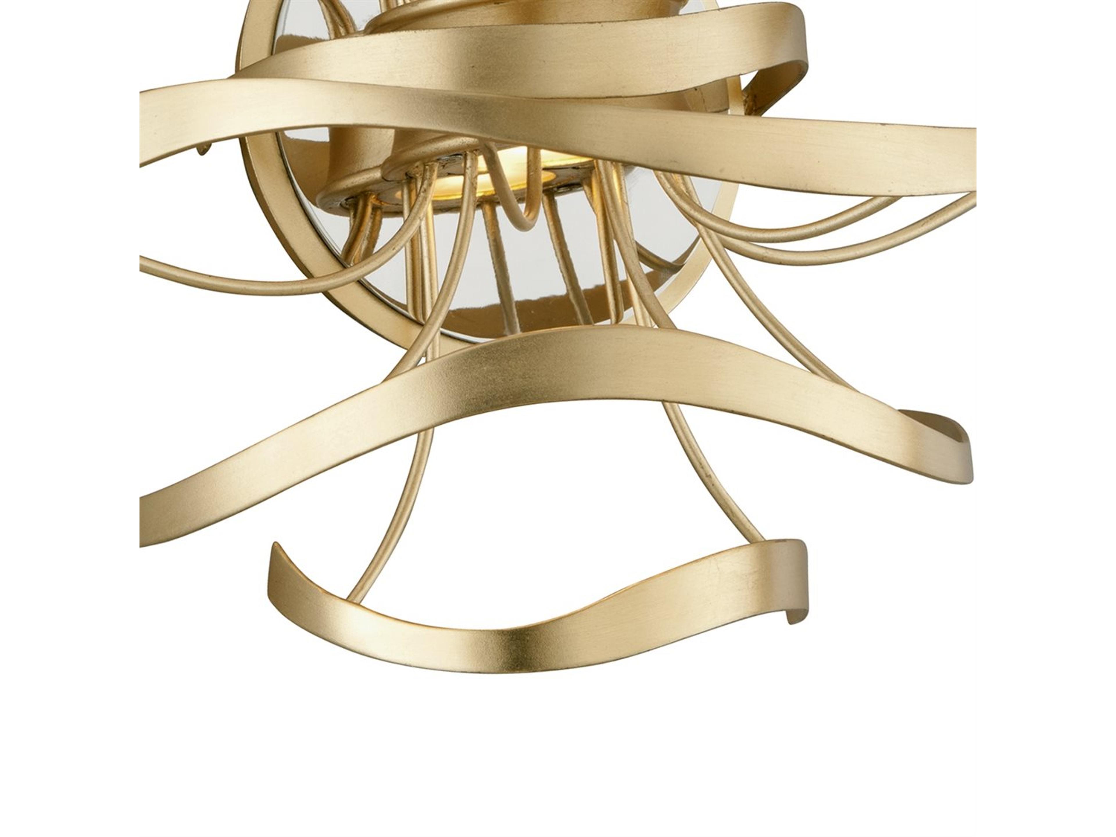 Corbett Lighting Calligraphy 2-Light Gold Leaf Polished Stainless Steel LED Wall Sconce