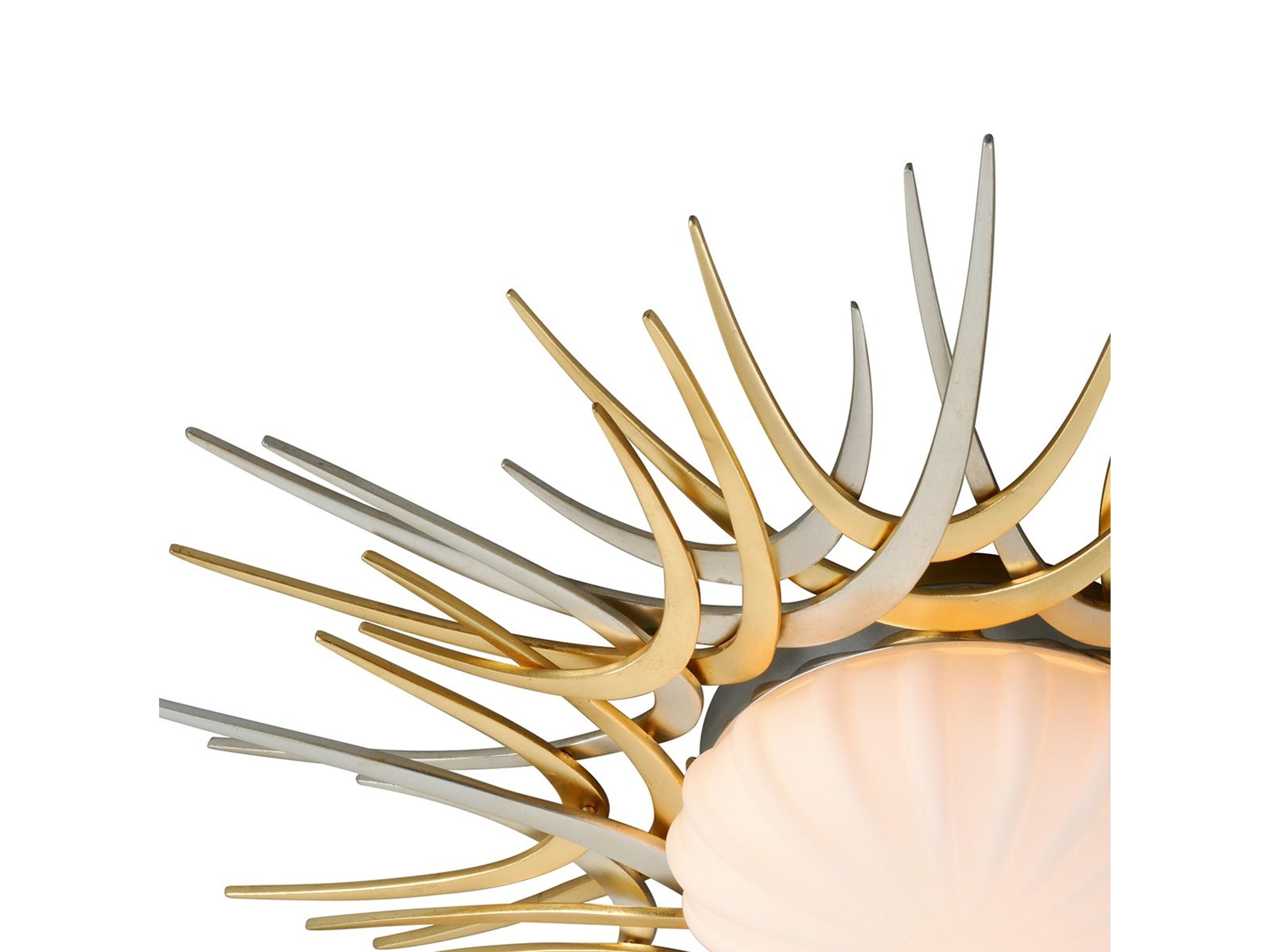 Corbett Lighting Helios 1-Light Silver And Gold Leaf Glass LED Flush Mount