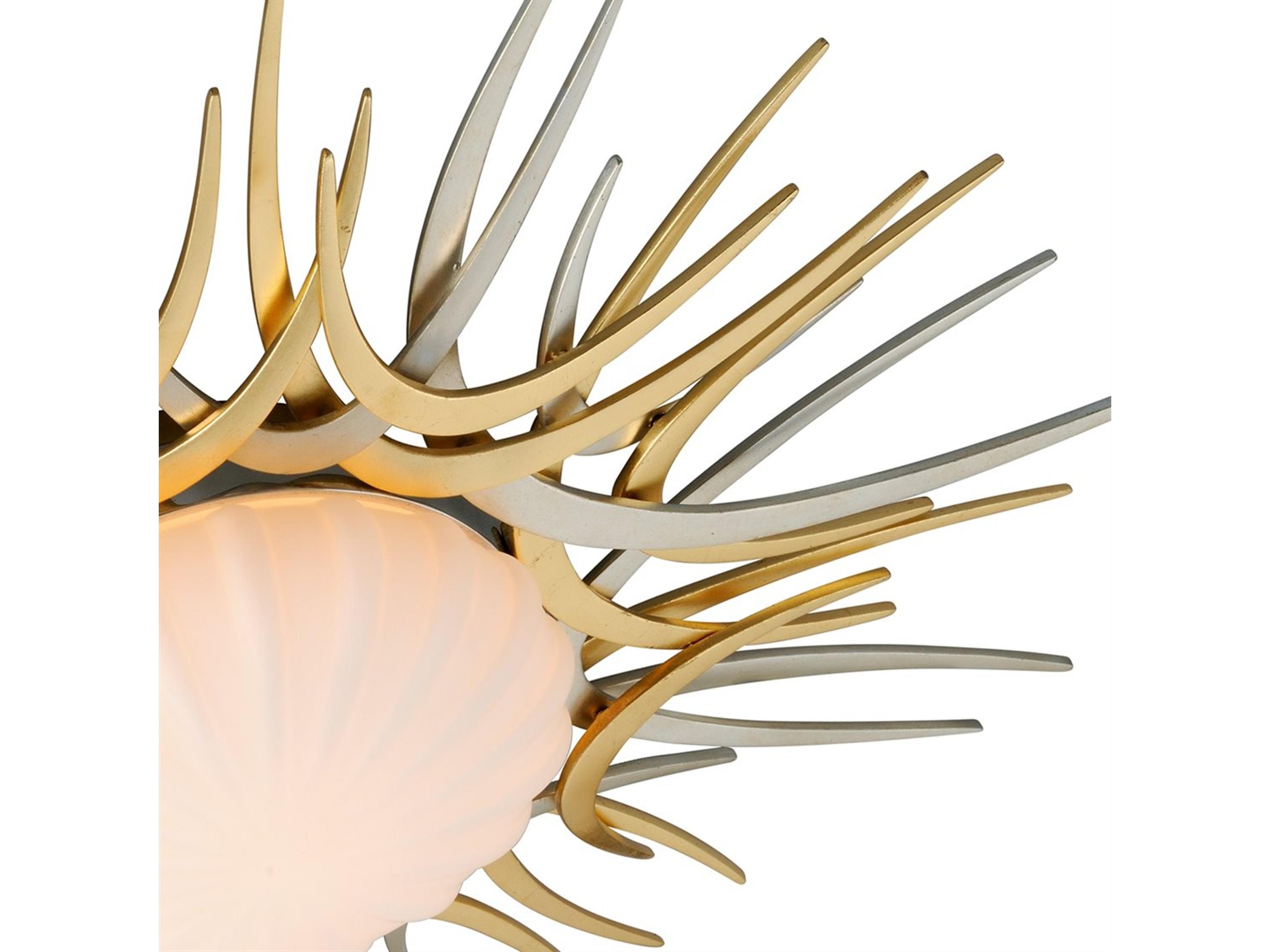 Corbett Lighting Helios 1-Light Silver And Gold Leaf Glass LED Flush Mount