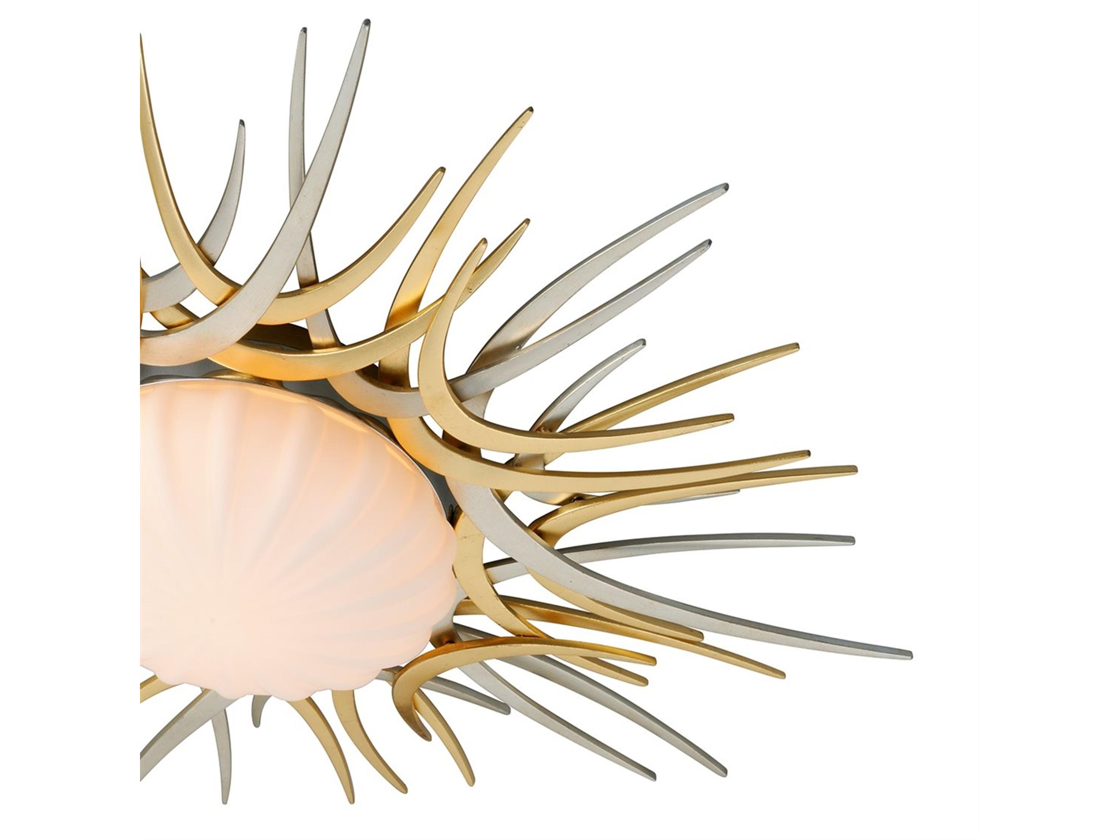 Corbett Lighting Helios 1-Light Silver And Gold Leaf Glass LED Flush Mount