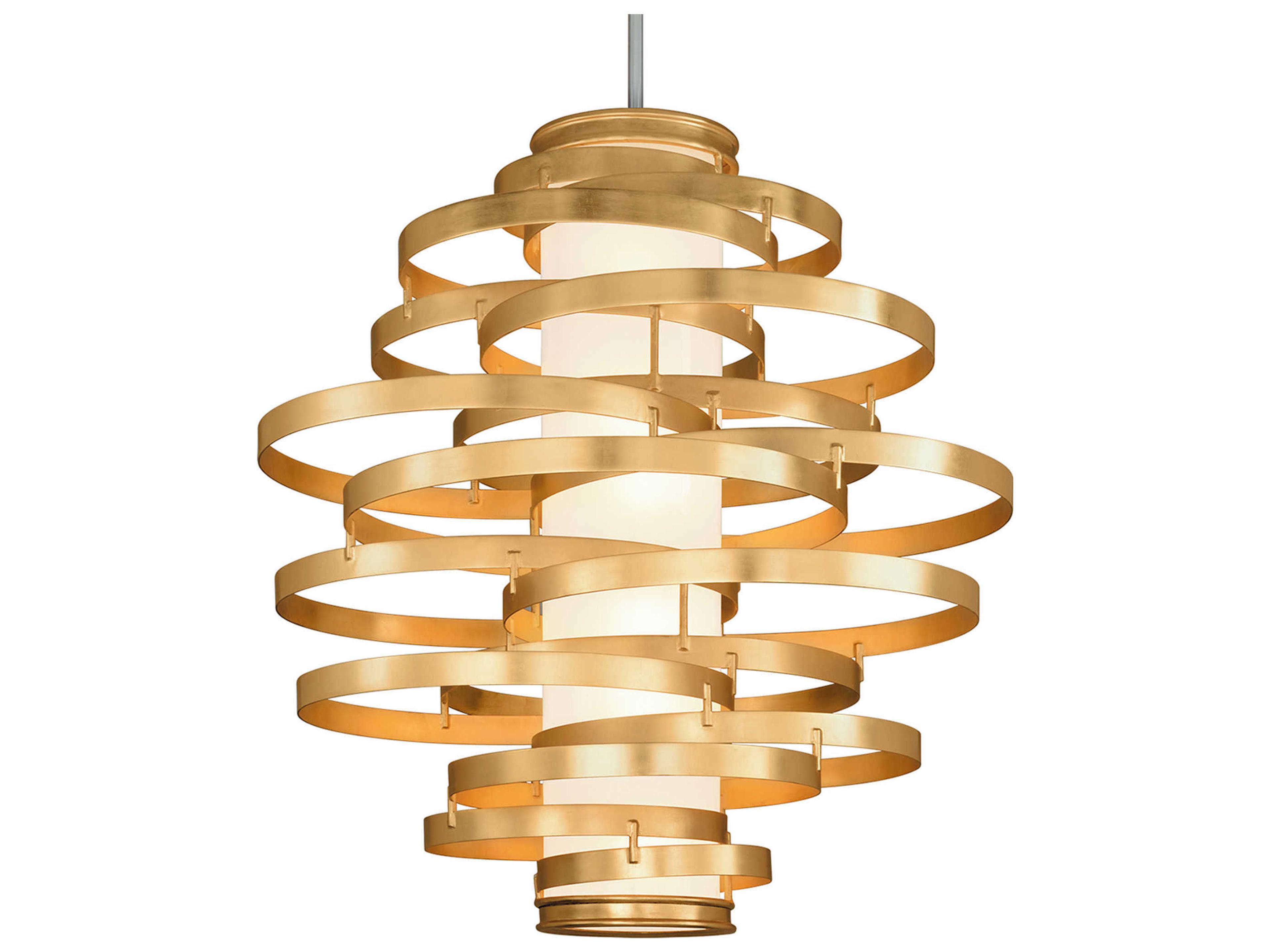 Corbett Lighting Vertigo 6-Light Gold Leaf Polished Stainless LED Pendant