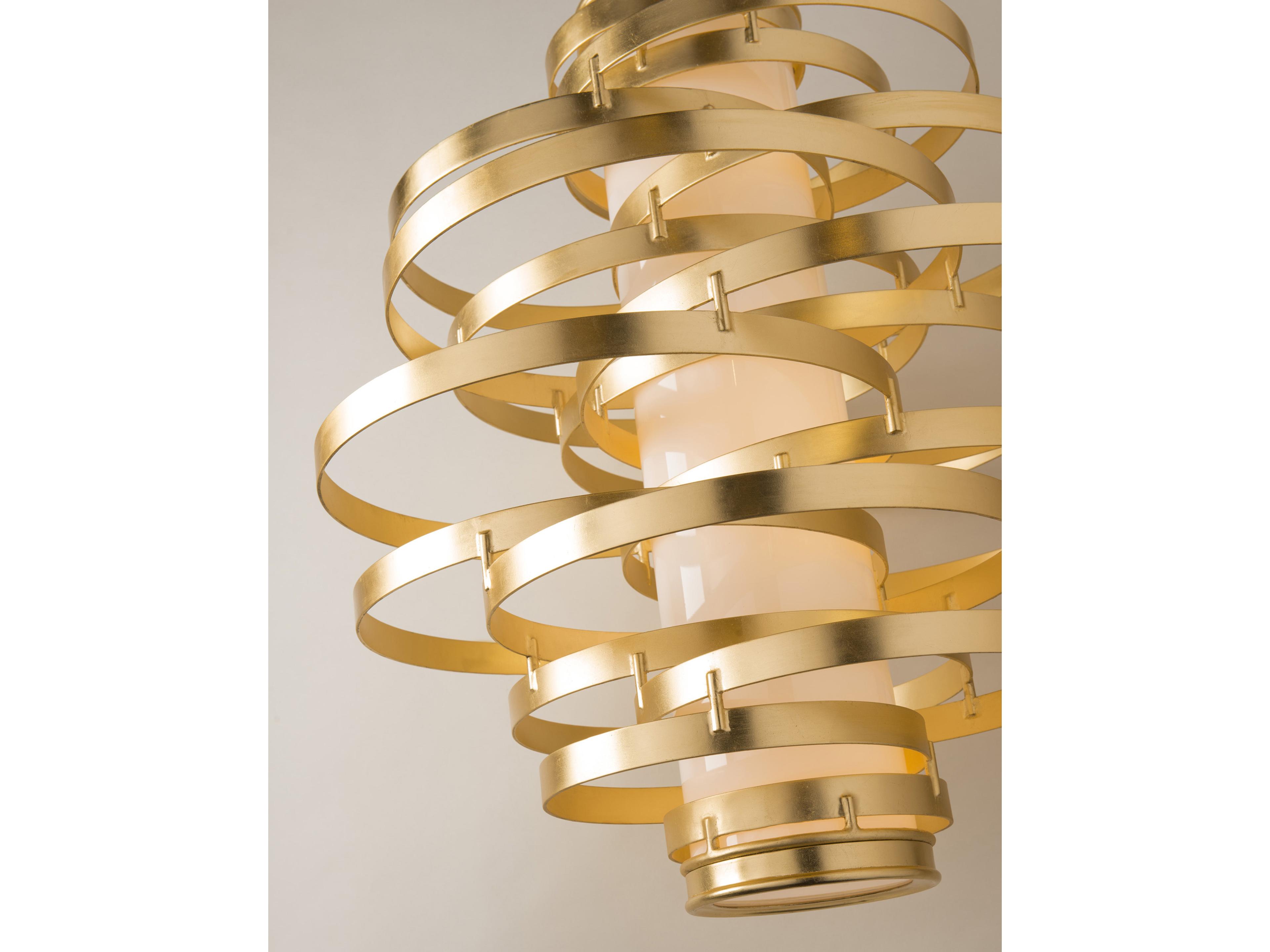 Corbett Lighting Vertigo 6-Light Gold Leaf Polished Stainless LED Pendant