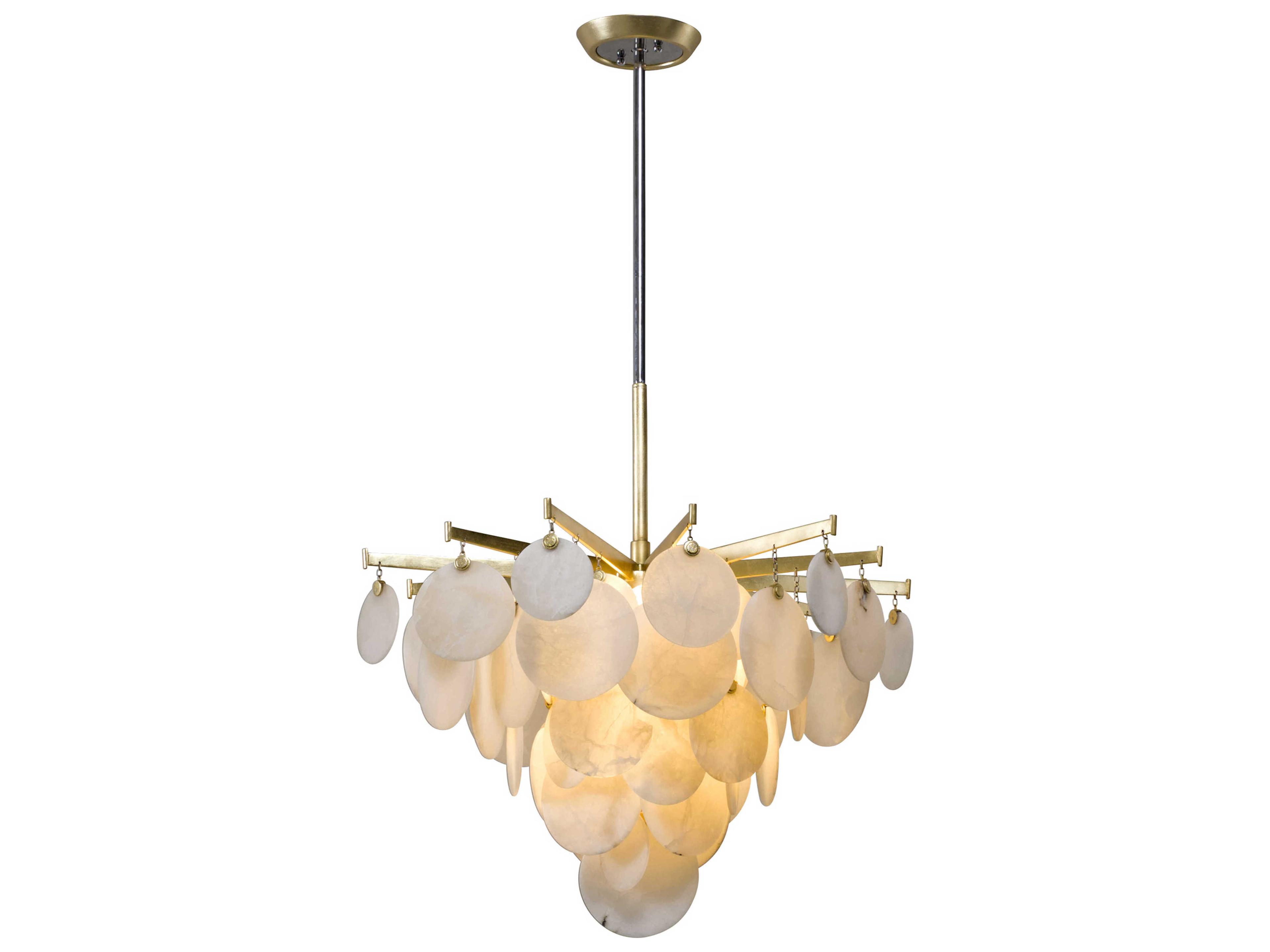 Serenity 1-Light Gold Leaf LED Tiered Pendant