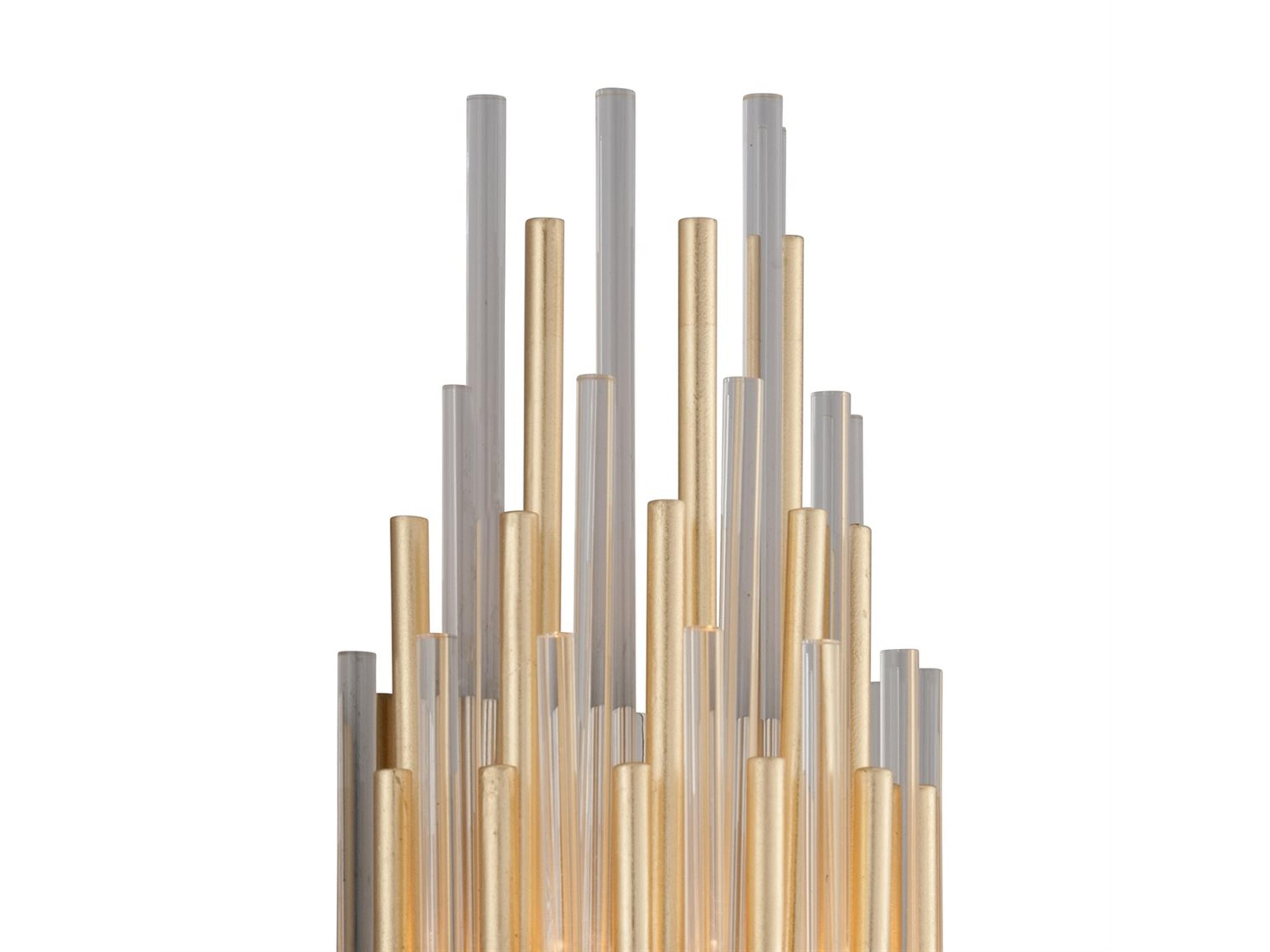 Corbett Lighting Theory 1-Light Gold Leaf Polished Stainless Steel Glass LED Wall Sconce