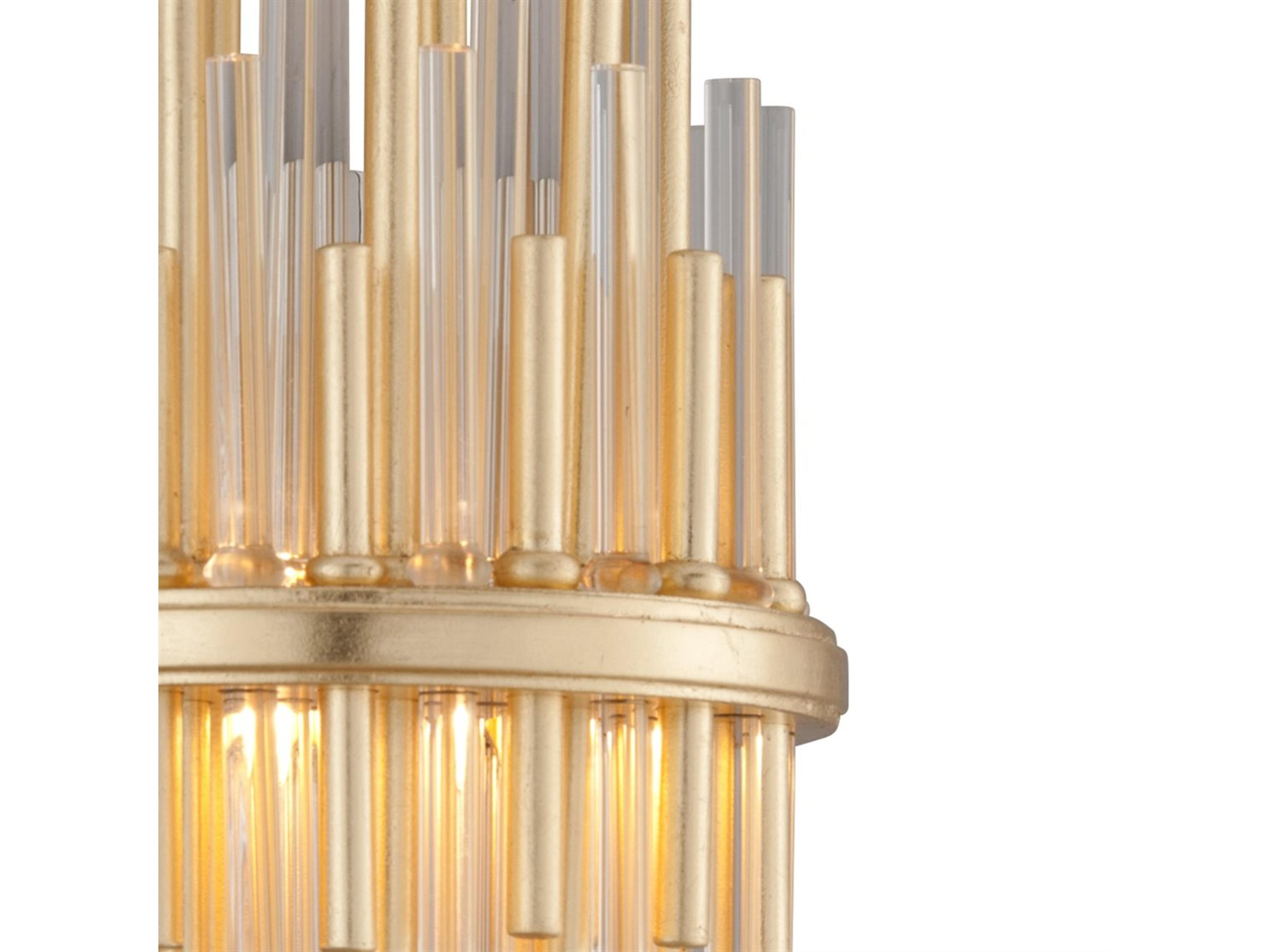 Corbett Lighting Theory 1-Light Gold Leaf Polished Stainless Steel Glass LED Wall Sconce