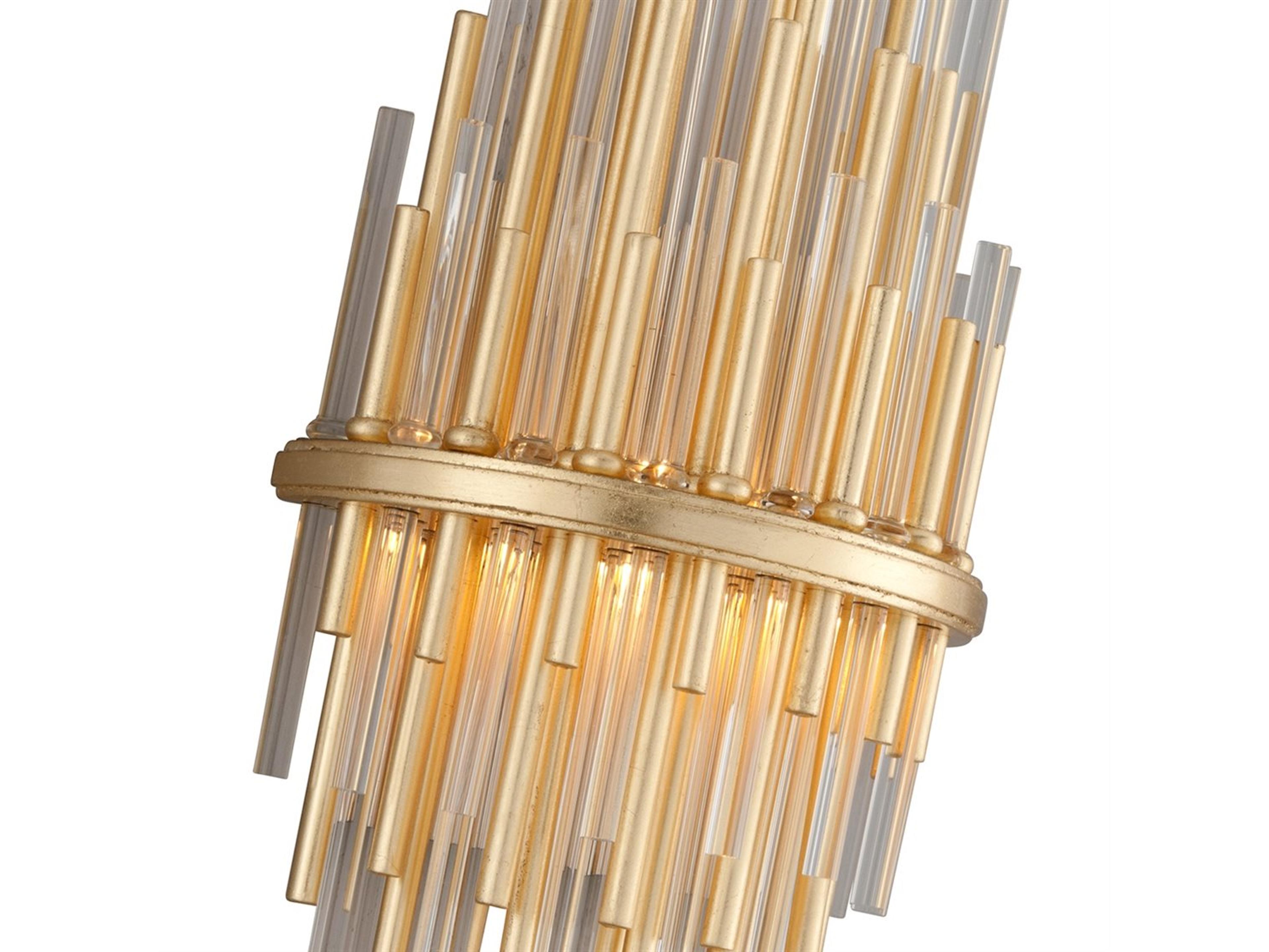 Corbett Lighting Theory 1-Light Gold Leaf Polished Stainless Steel Glass LED Wall Sconce