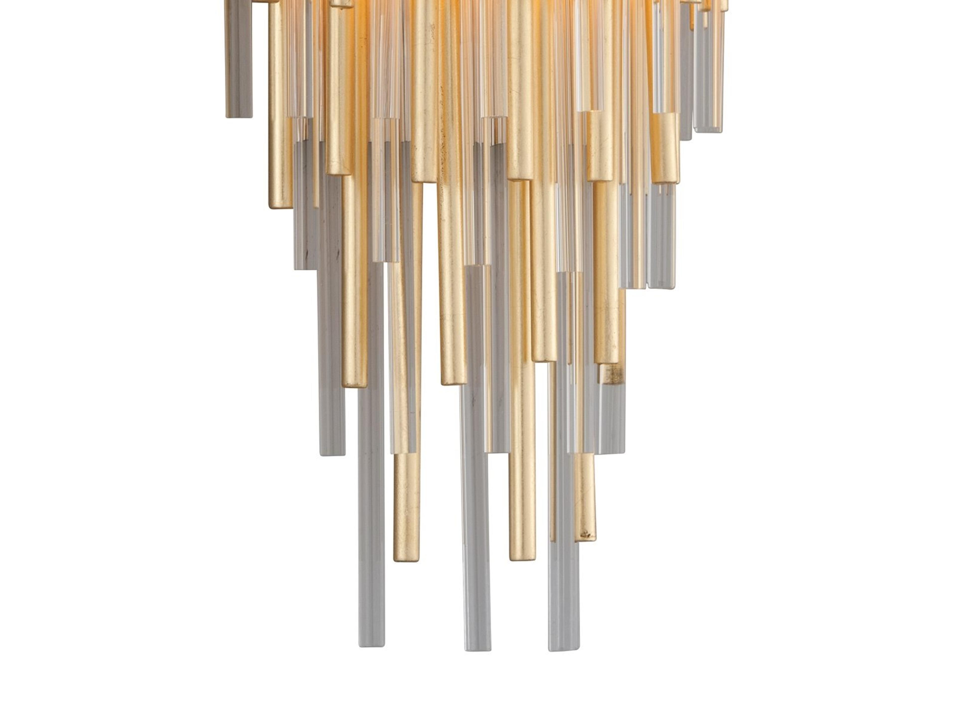 Corbett Lighting Theory 1-Light Gold Leaf Polished Stainless Steel Glass LED Wall Sconce