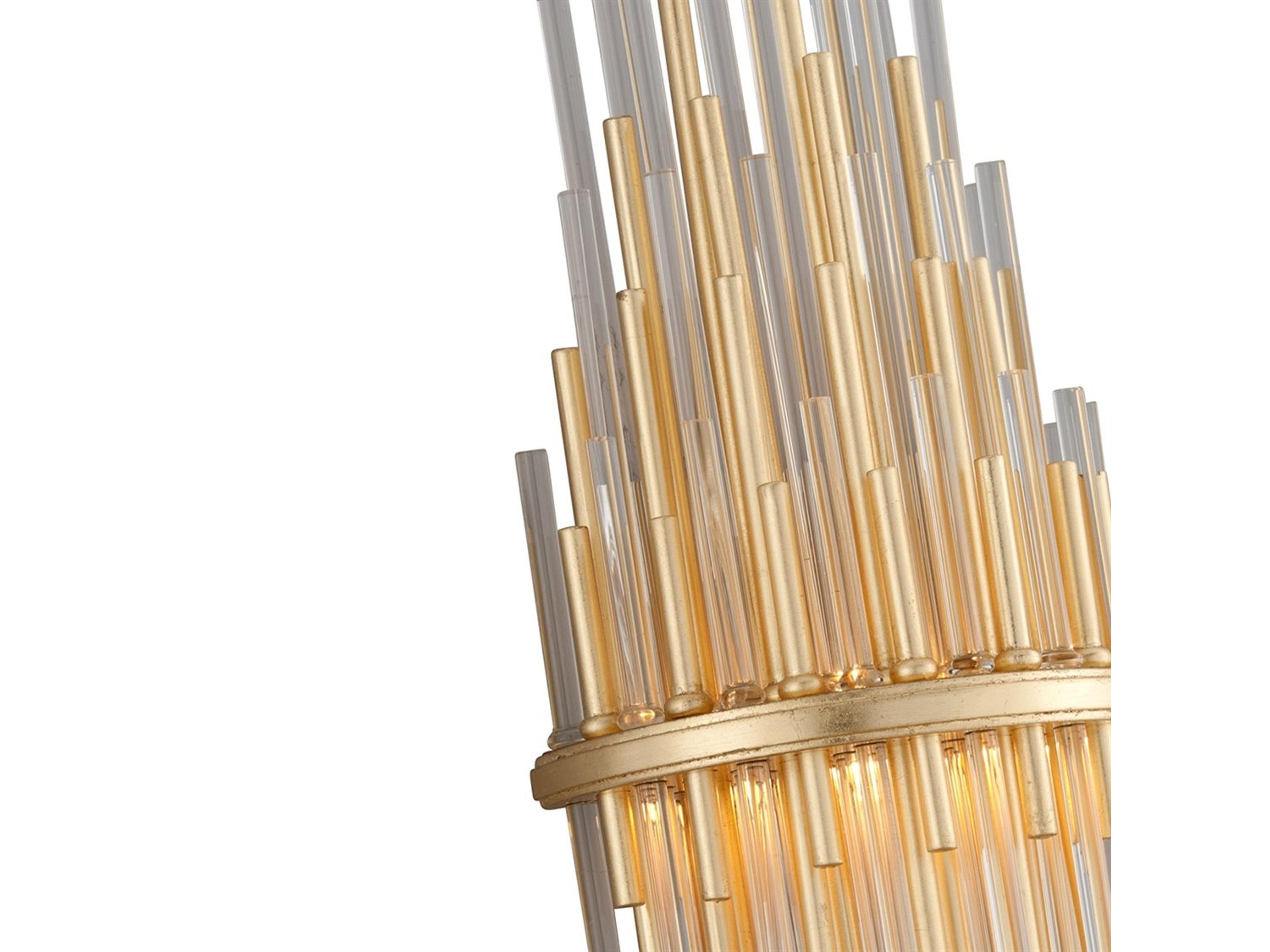 Corbett Lighting Theory 1-Light Gold Leaf Polished Stainless Steel Glass LED Wall Sconce