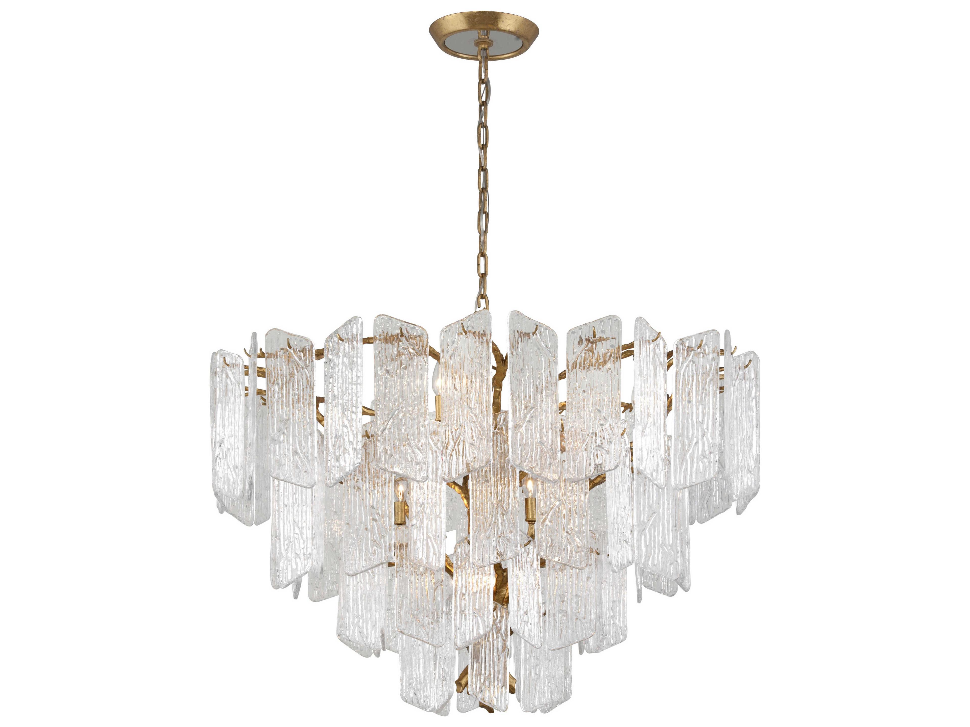 Piemonte 12-Light Royal Gold Glass Tiered Pendant