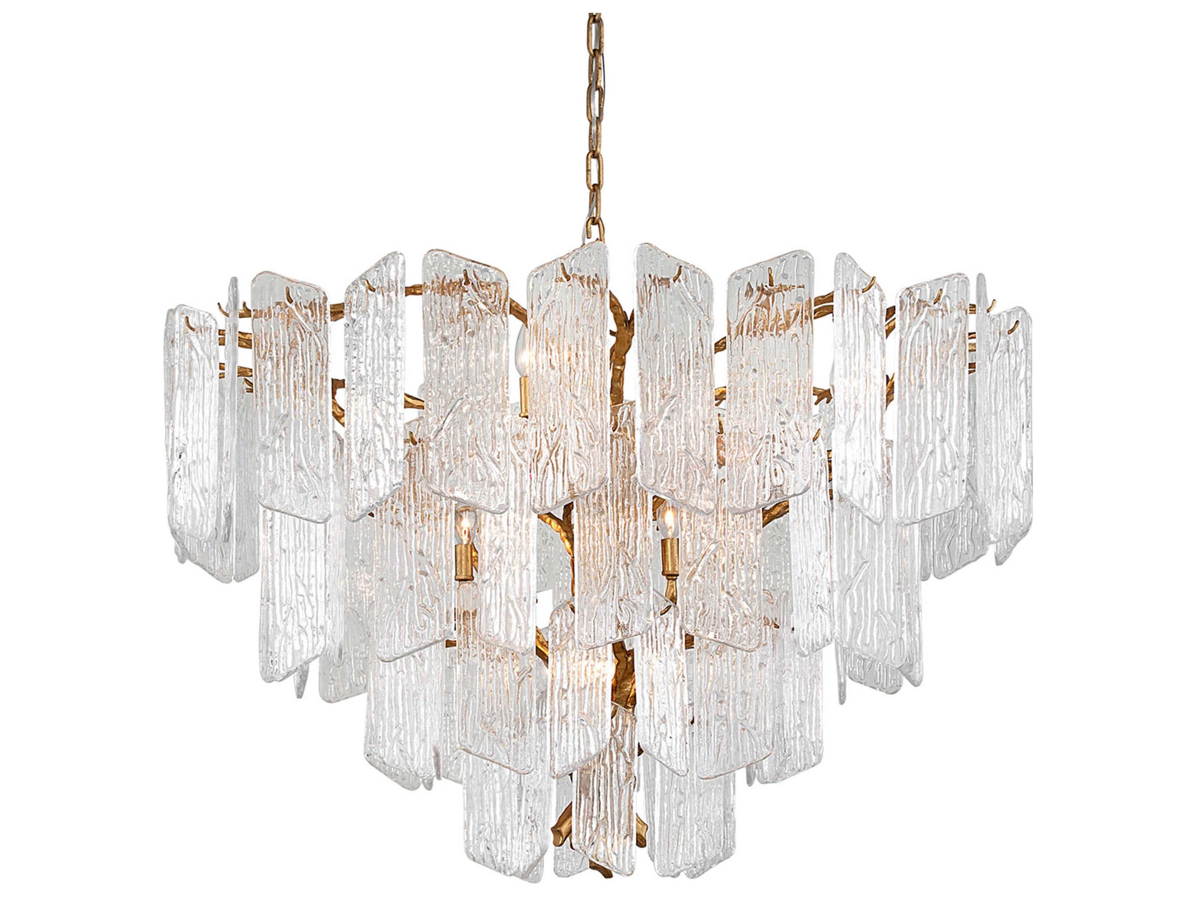 Corbett Lighting Piemonte 12-Light Royal Gold Glass Tiered Pendant