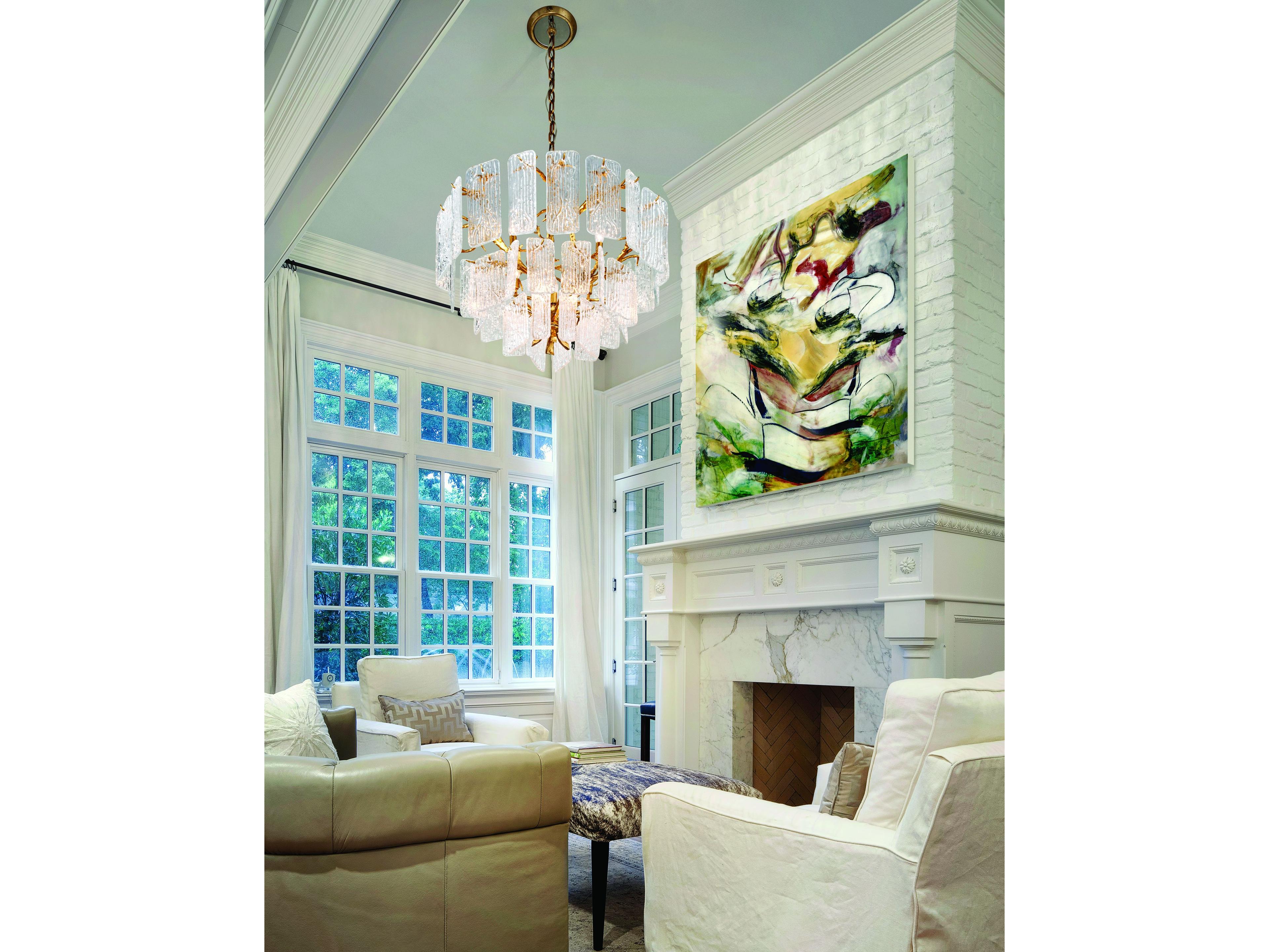 Corbett Lighting Piemonte 8-Light Royal Gold Glass Tiered Pendant