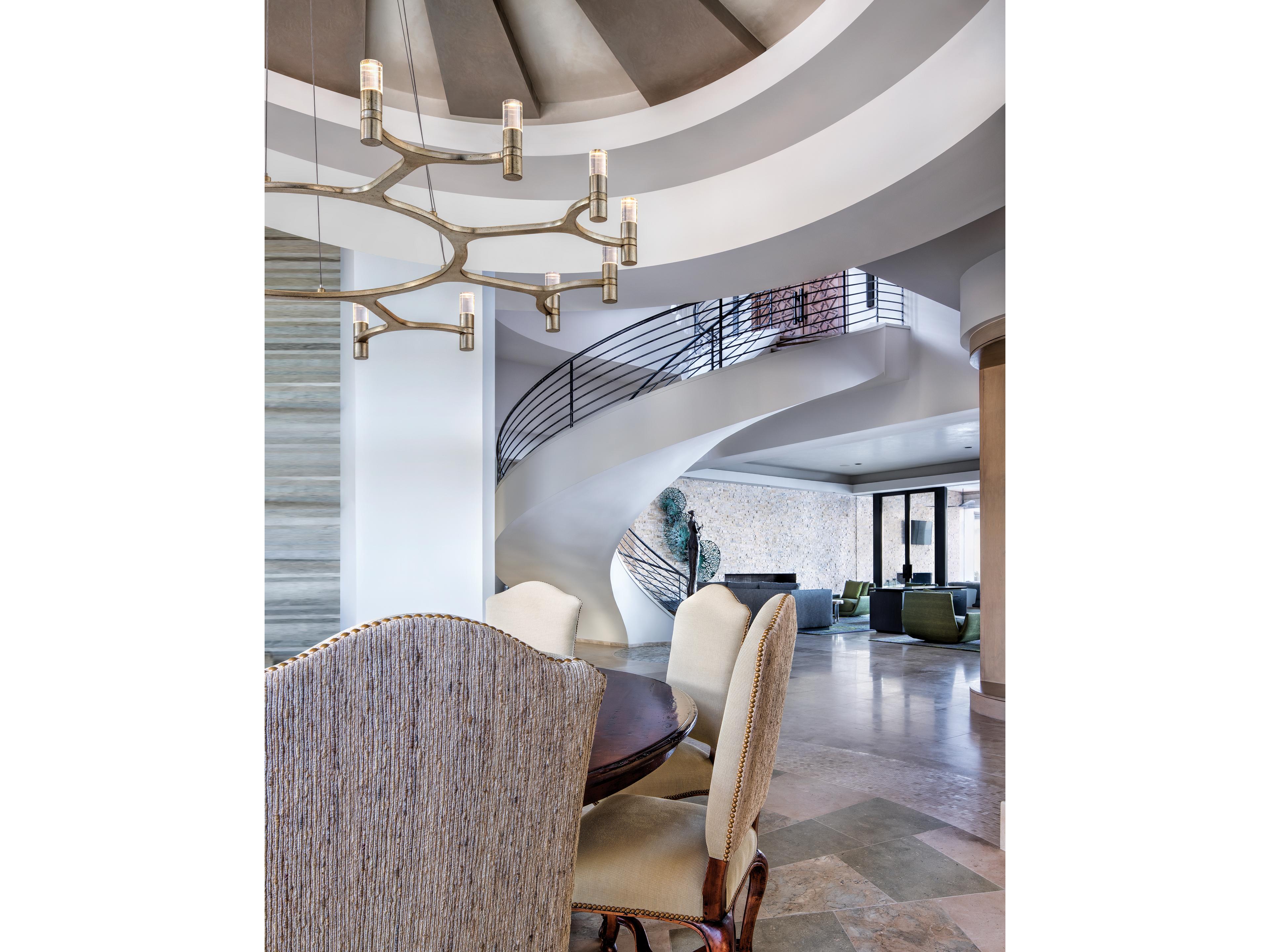 Corbett Lighting Nexus 16-Light Silver Leaf Steel Crystal LED Cylinder Chandelier