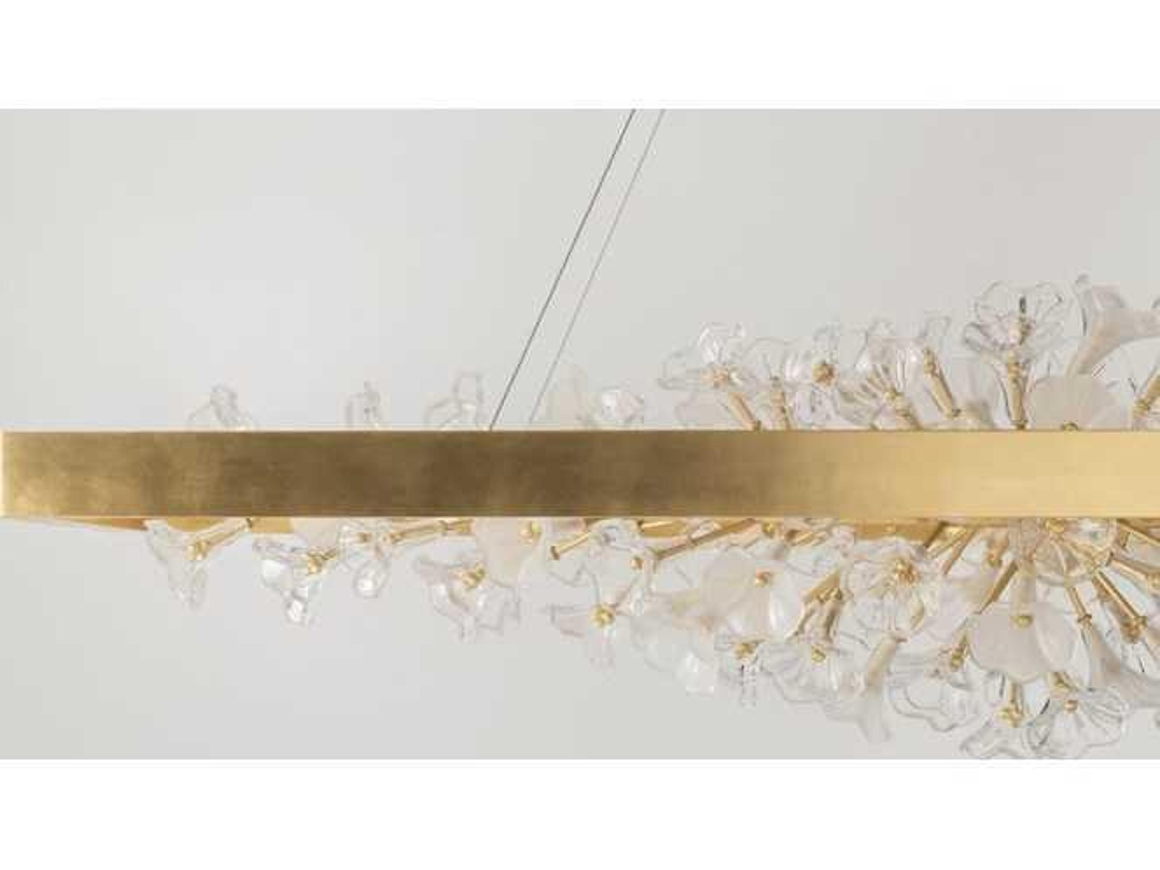 Corbett Lighting Jasmine 1-Light Gold Leaf Glass LED Linear Island Pendant
