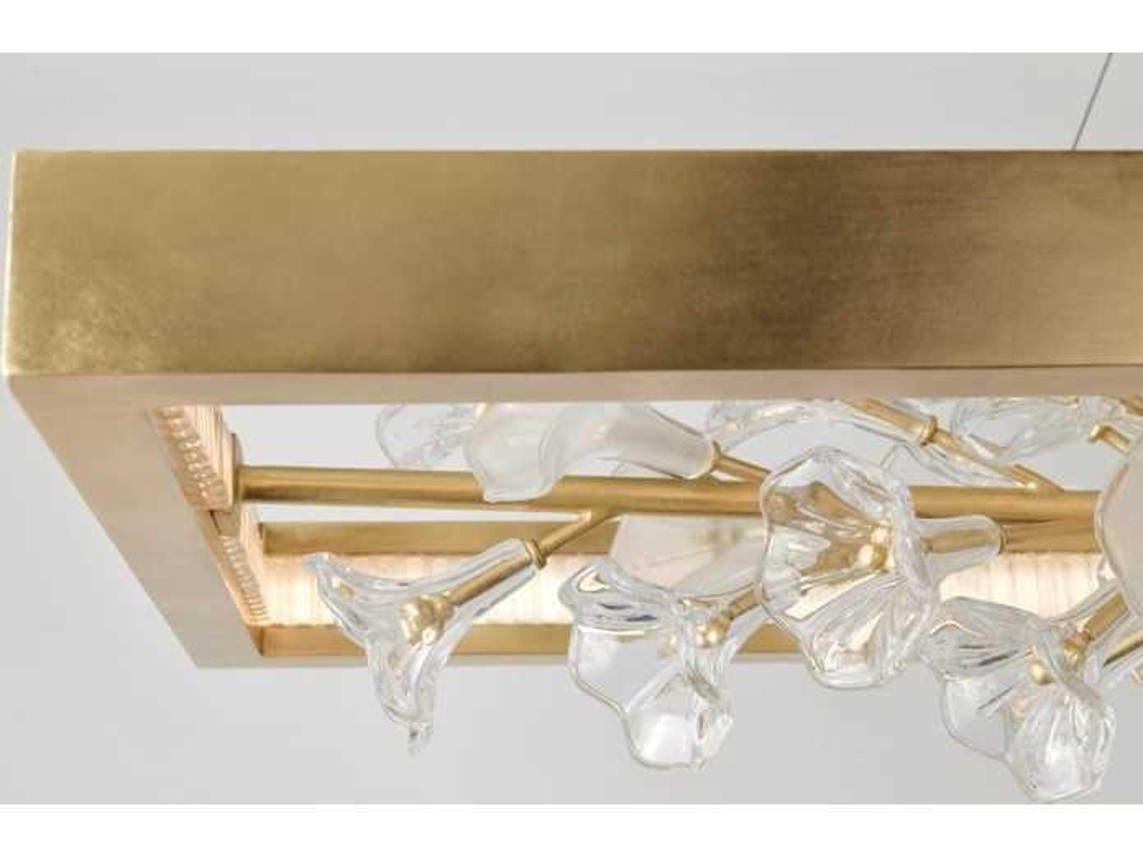 Corbett Lighting Jasmine 1-Light Gold Leaf Glass LED Linear Island Pendant