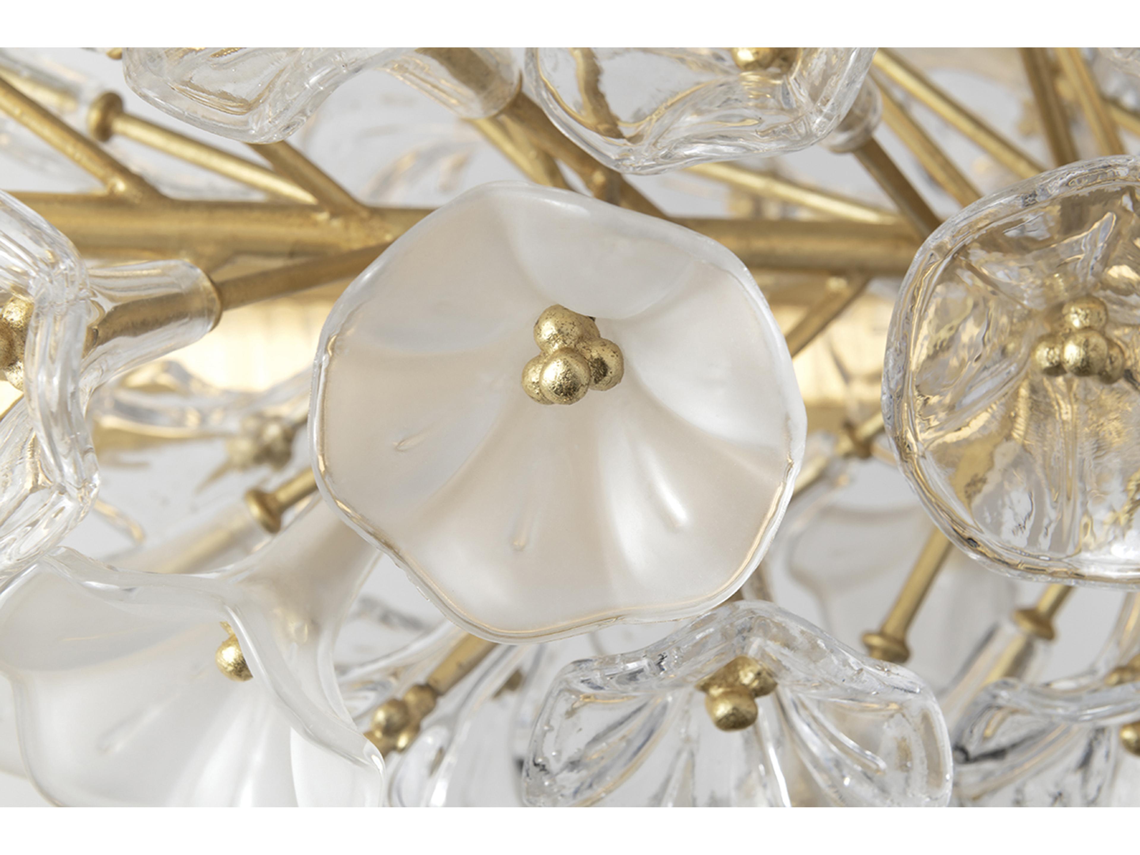 Corbett Lighting Jasmine 1-Light Gold Leaf Glass LED Round Pendant