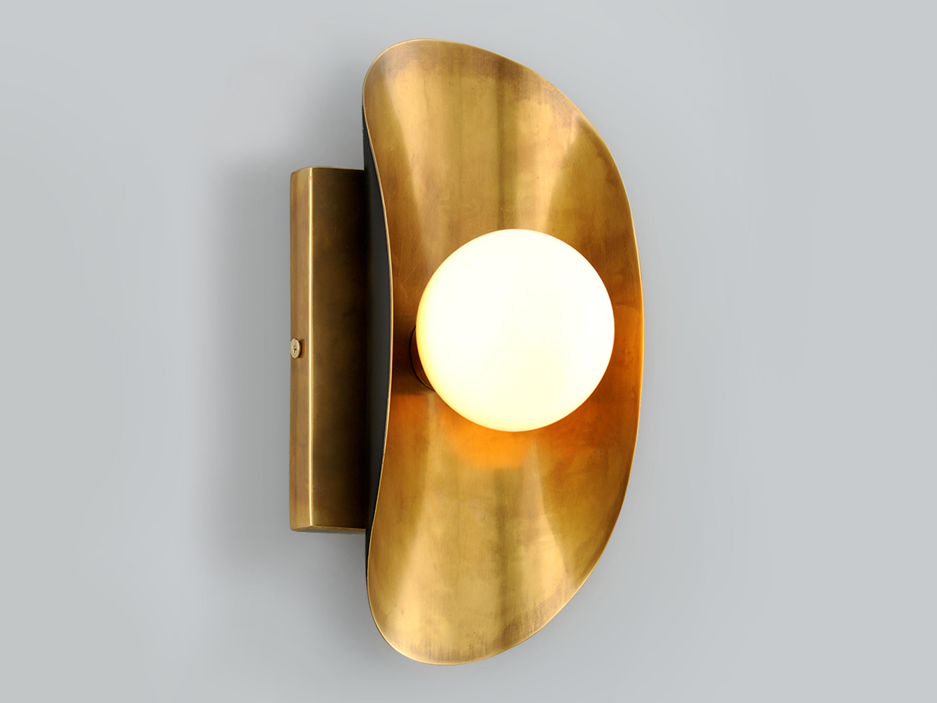 Corbett Lighting Hopper 1-Light Vintage Brass Bronze Glass Wall Sconce