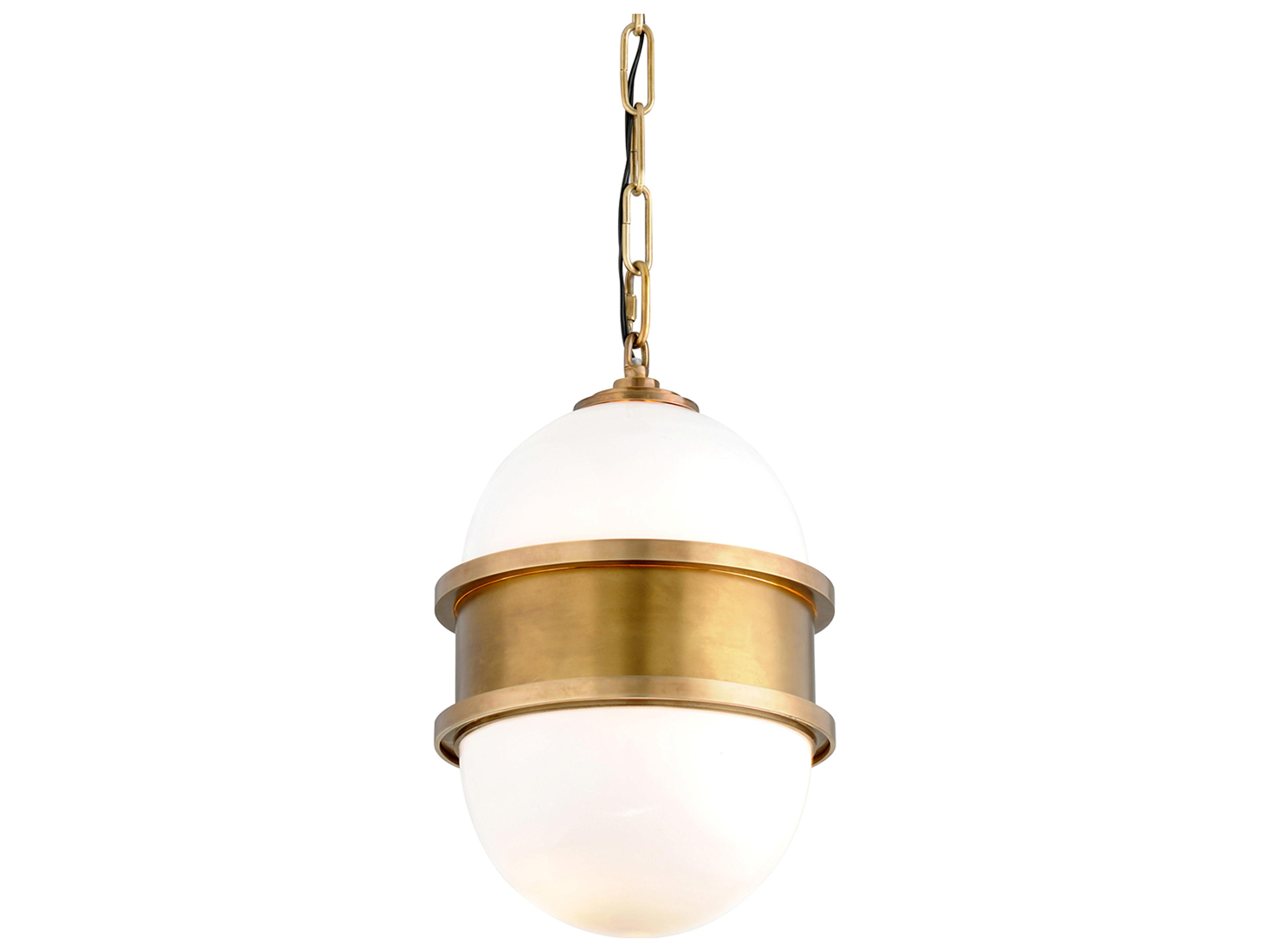 Corbett Lighting Broomley 1-Light Vintage Brass Glass Globe Mini Pendant