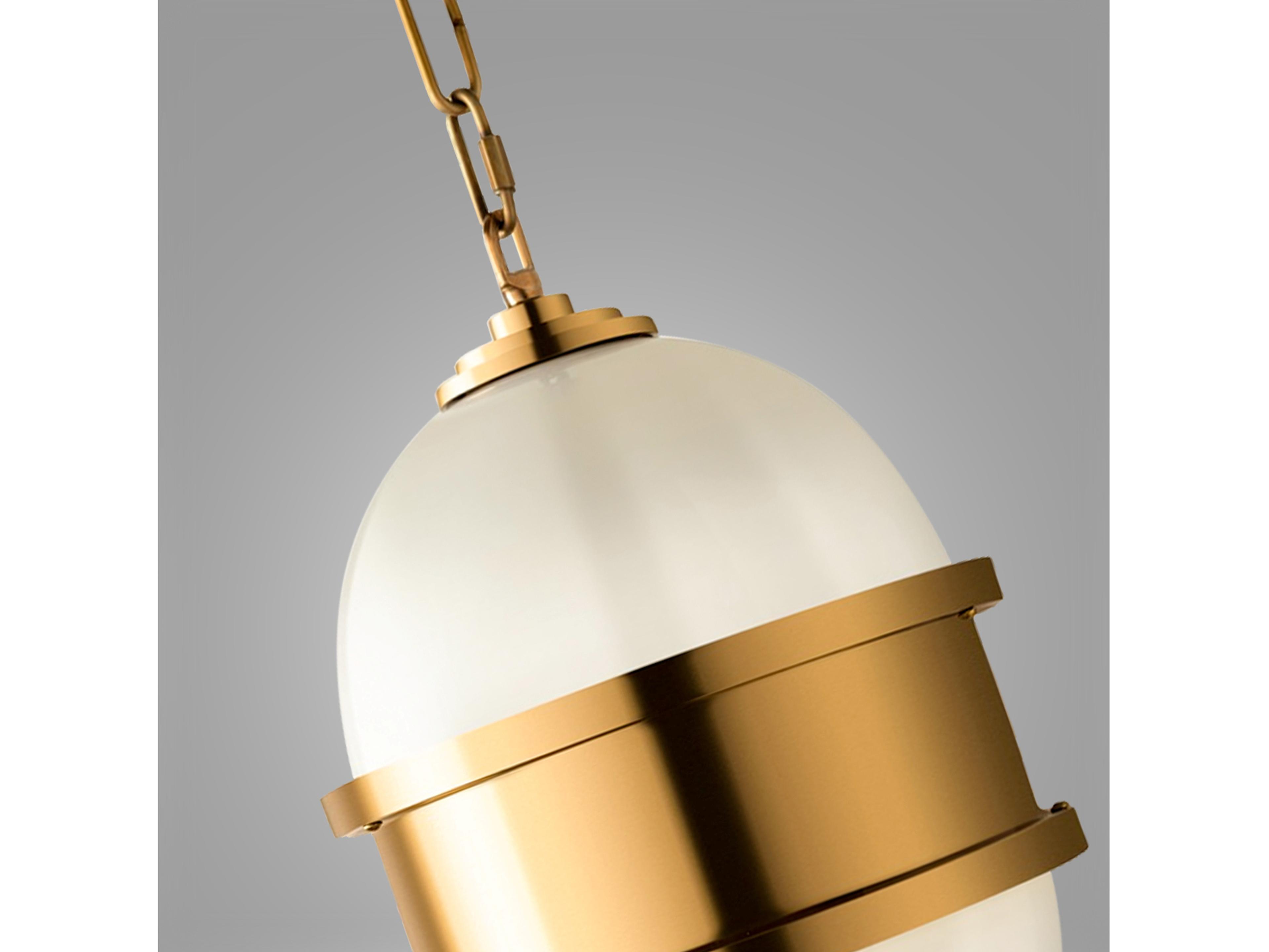 Corbett Lighting Broomley 2-Light Vintage Brass Glass Globe Pendant