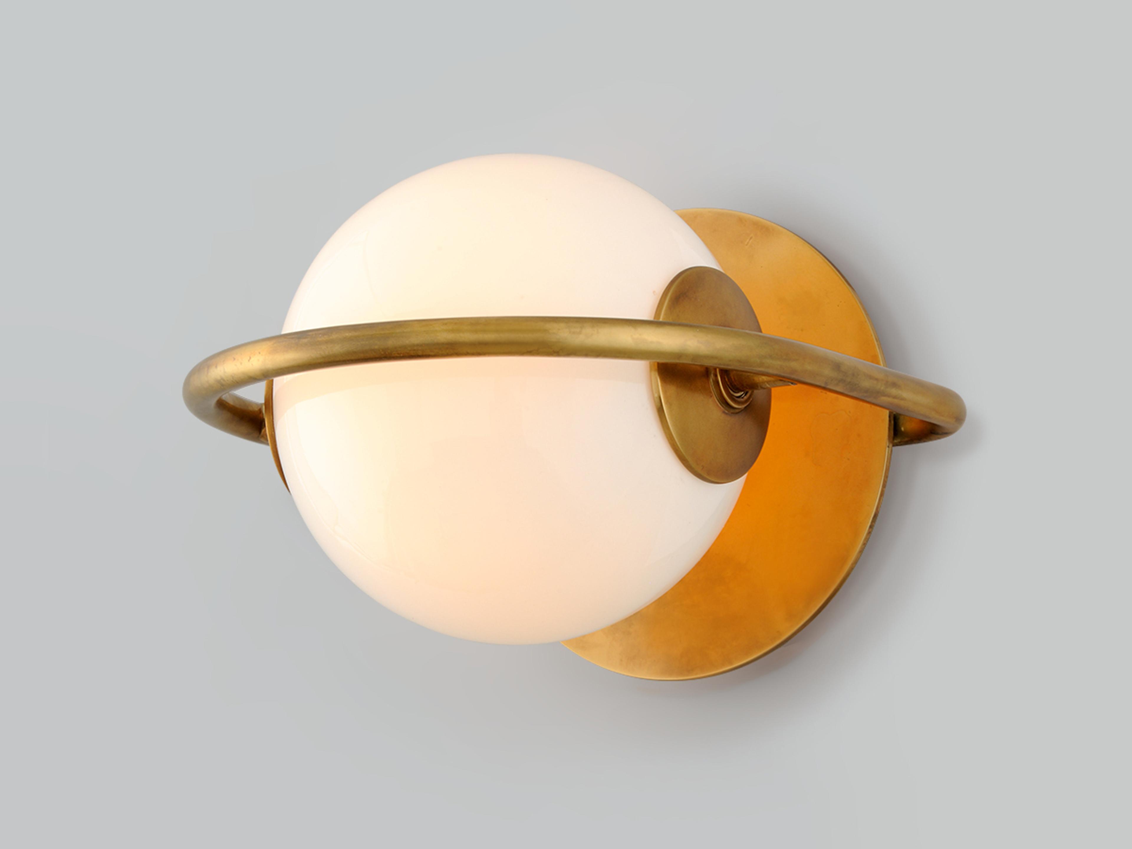 Corbett Lighting Everley 1-Light Vintage Brass Glass Wall Sconce