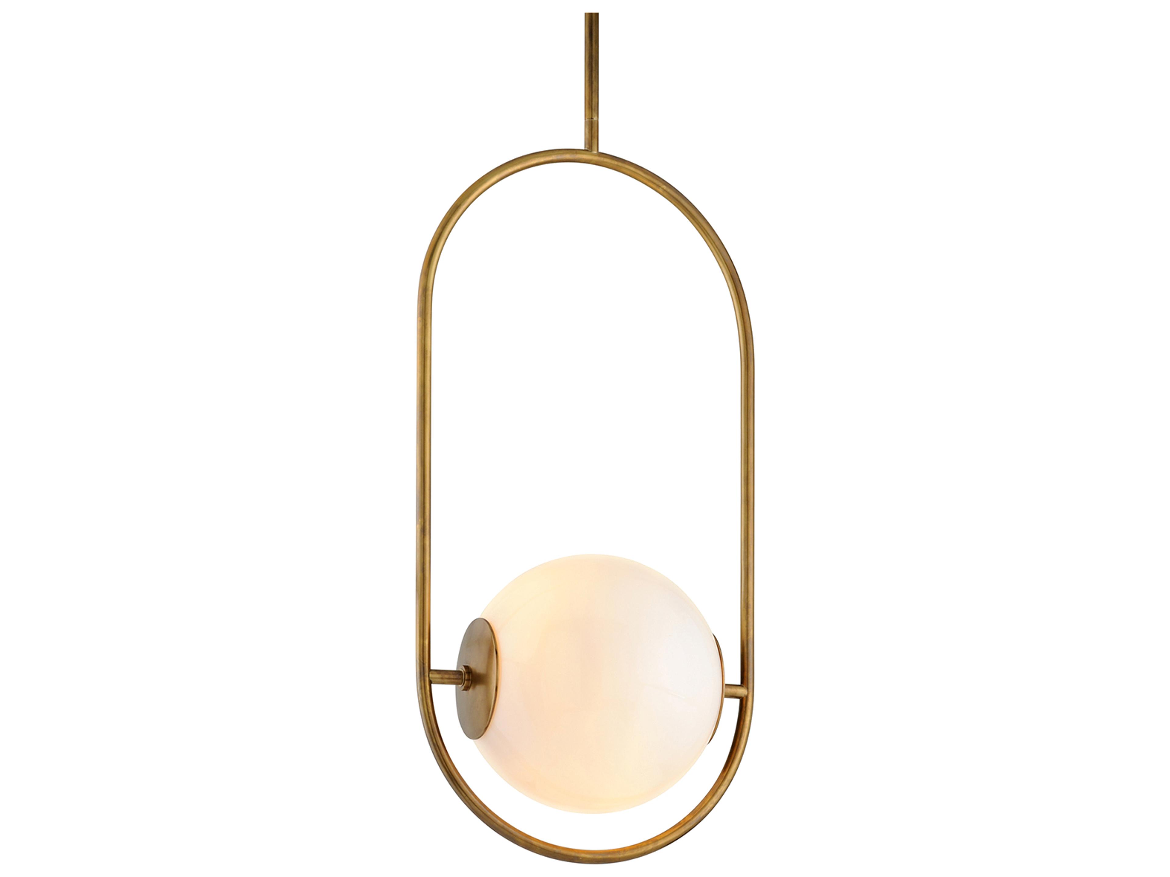 Corbett Lighting Everley 1-Light Vintage Brass Glass Globe Pendant