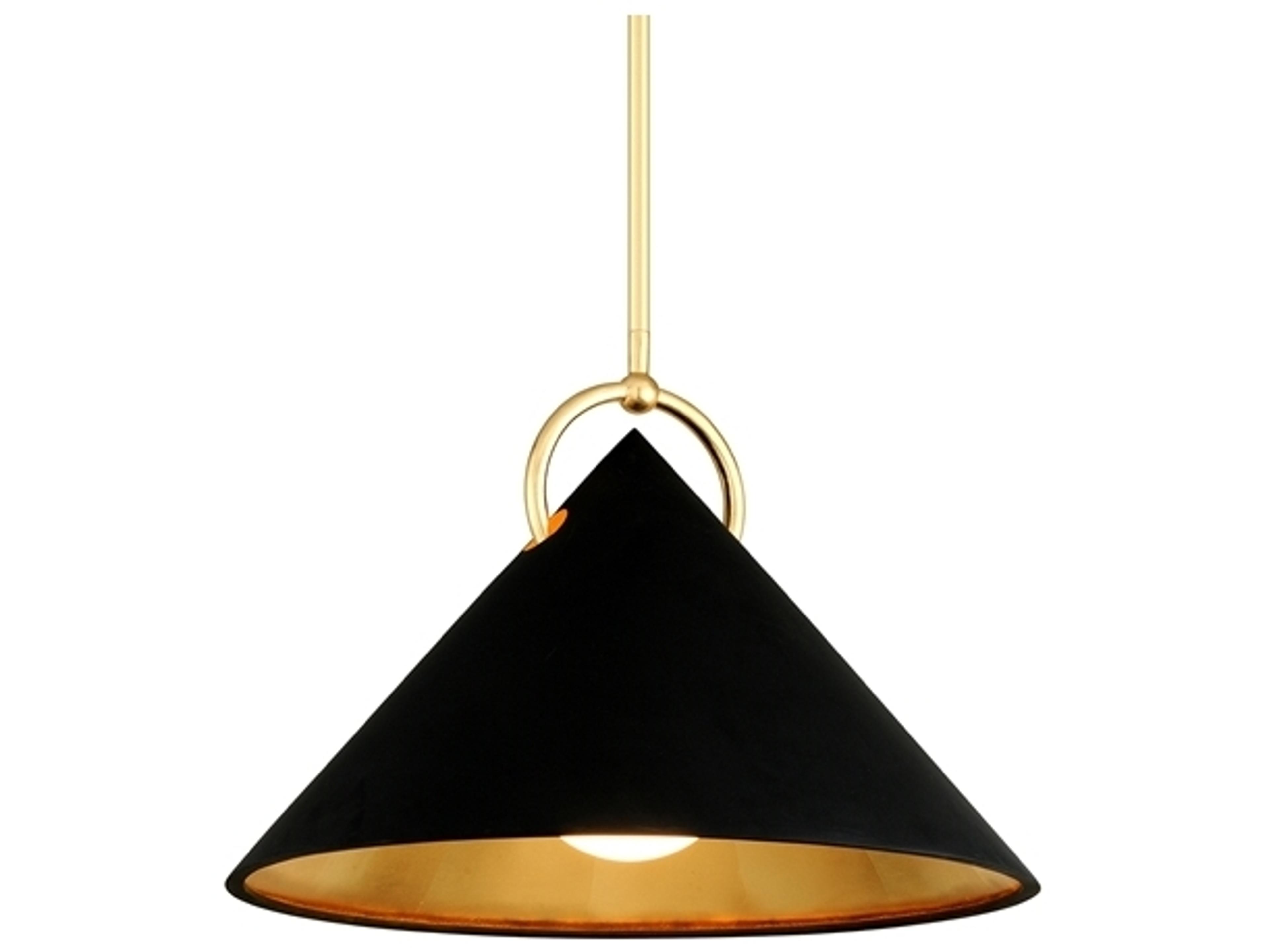 Corbett Lighting Charm 1-Light Black Gold Leaf Glass Pendant