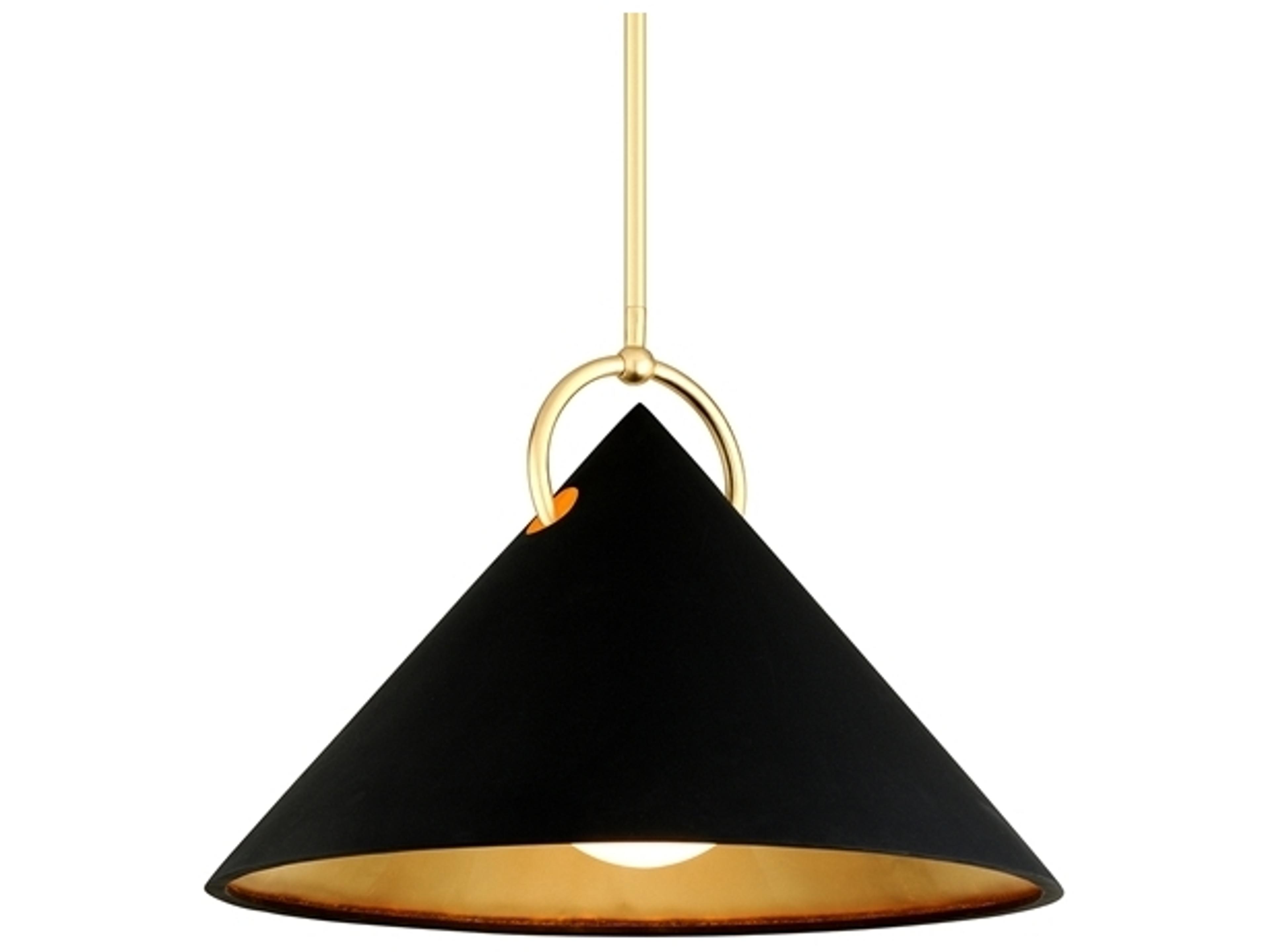 Corbett Lighting Charm 1-Light Black Gold Leaf Glass Pendant