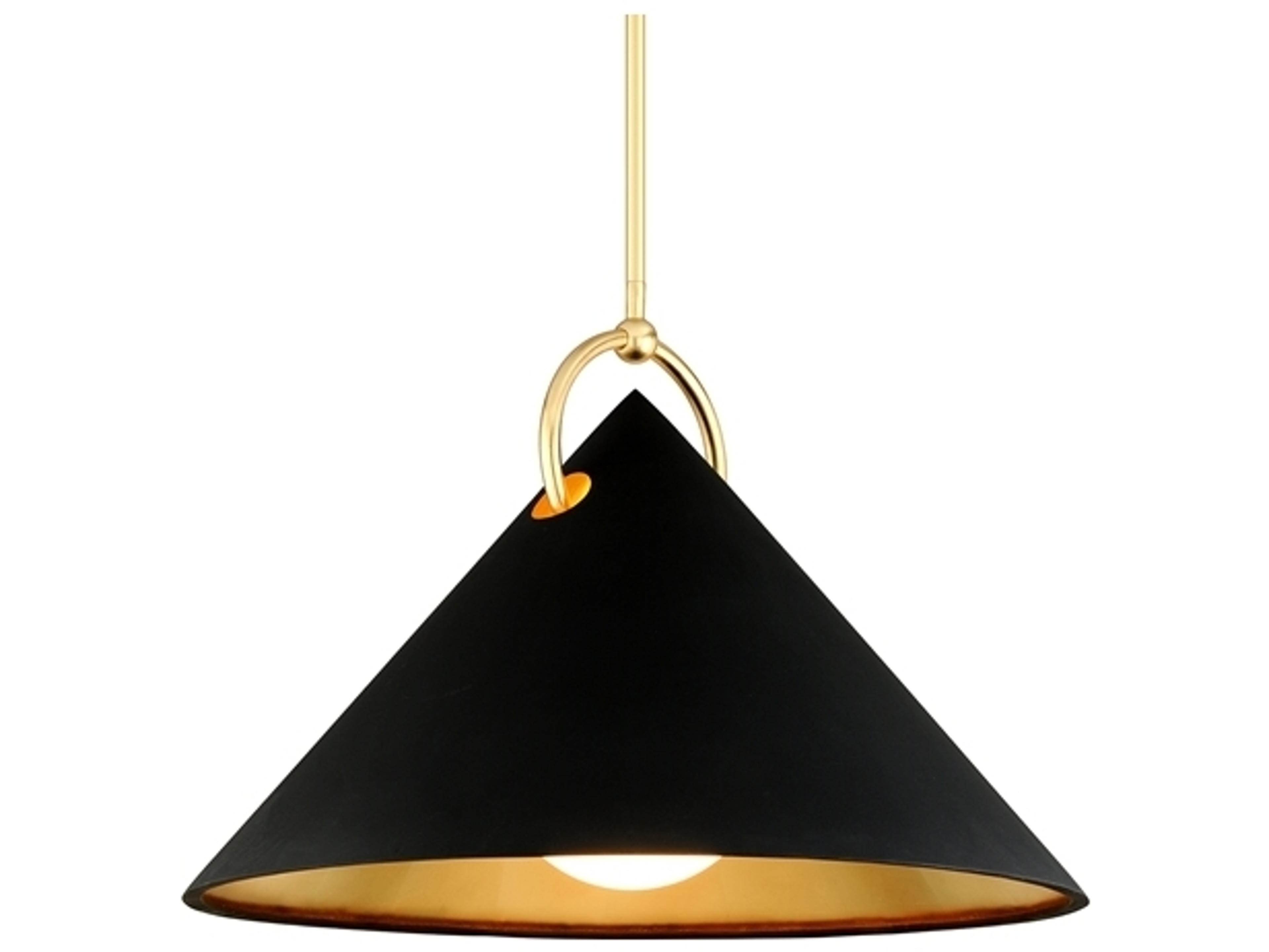 Corbett Lighting Charm 1-Light Black Gold Leaf Glass Pendant