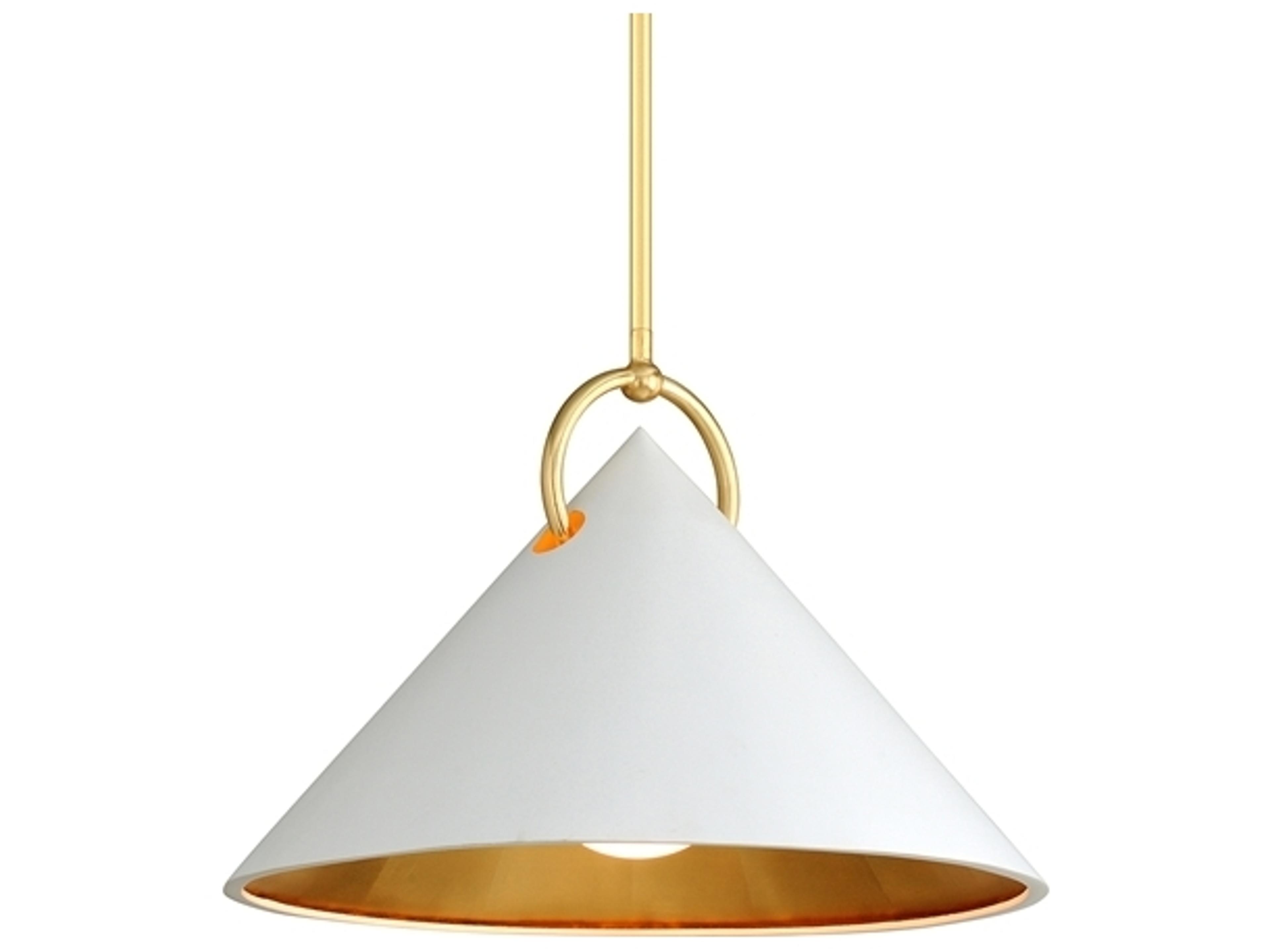 Corbett Lighting Charm 1-Light White Gold Leaf Glass Pendant