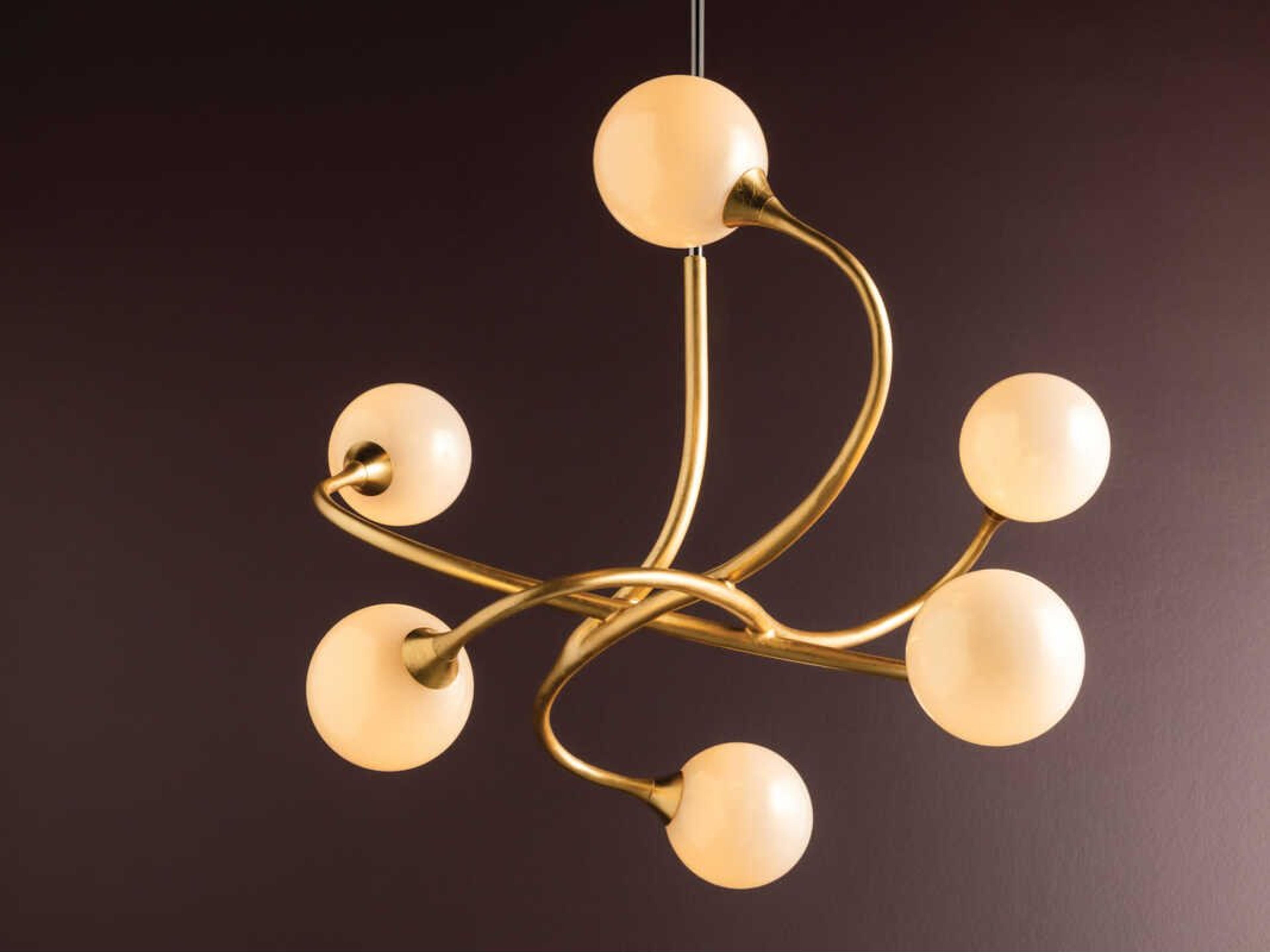 Corbett Lighting Signature 6-Light Gold Leaf Glass LED Globe Chandelier