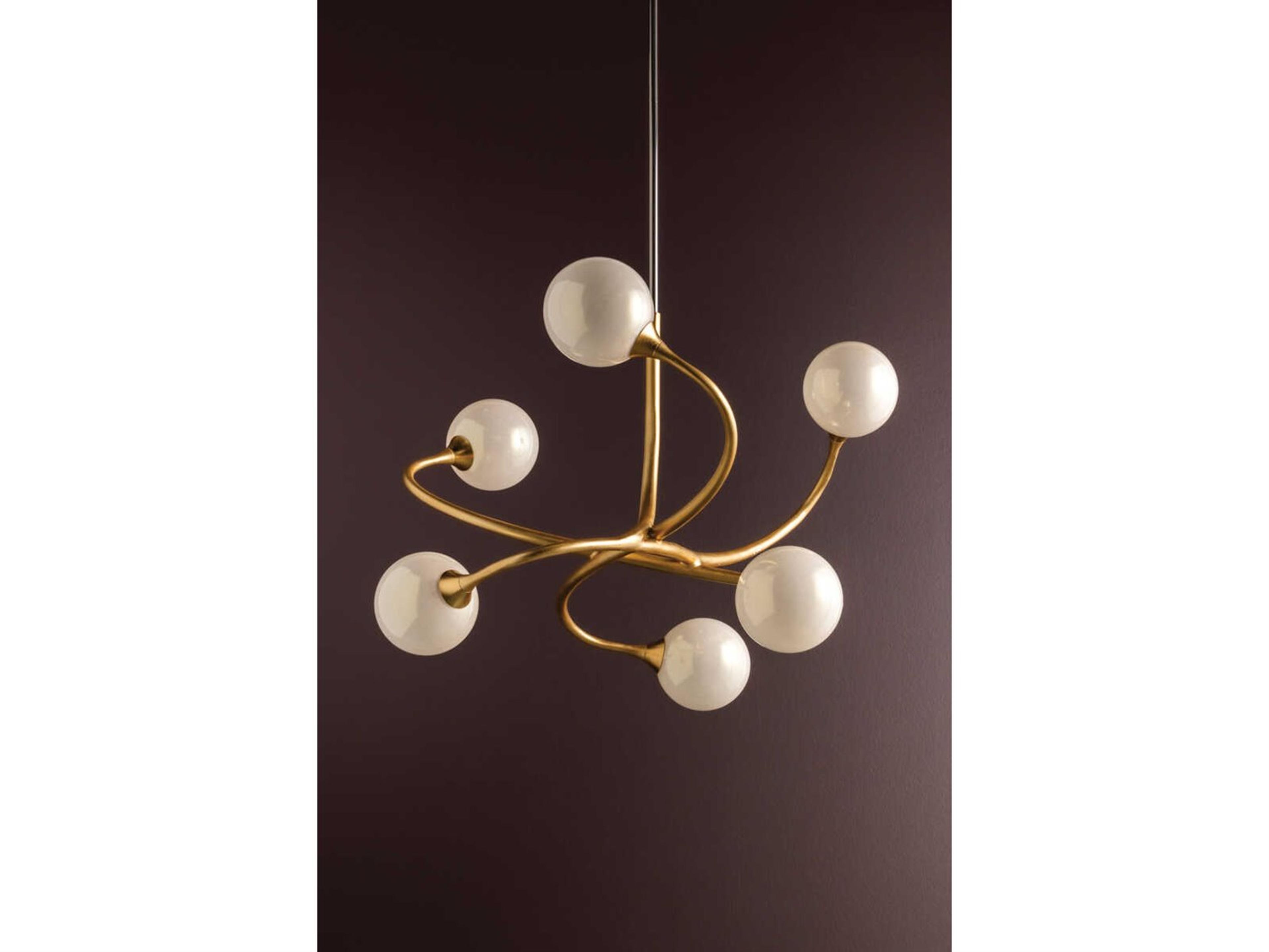 Corbett Lighting Signature 6-Light Gold Leaf Glass LED Globe Chandelier
