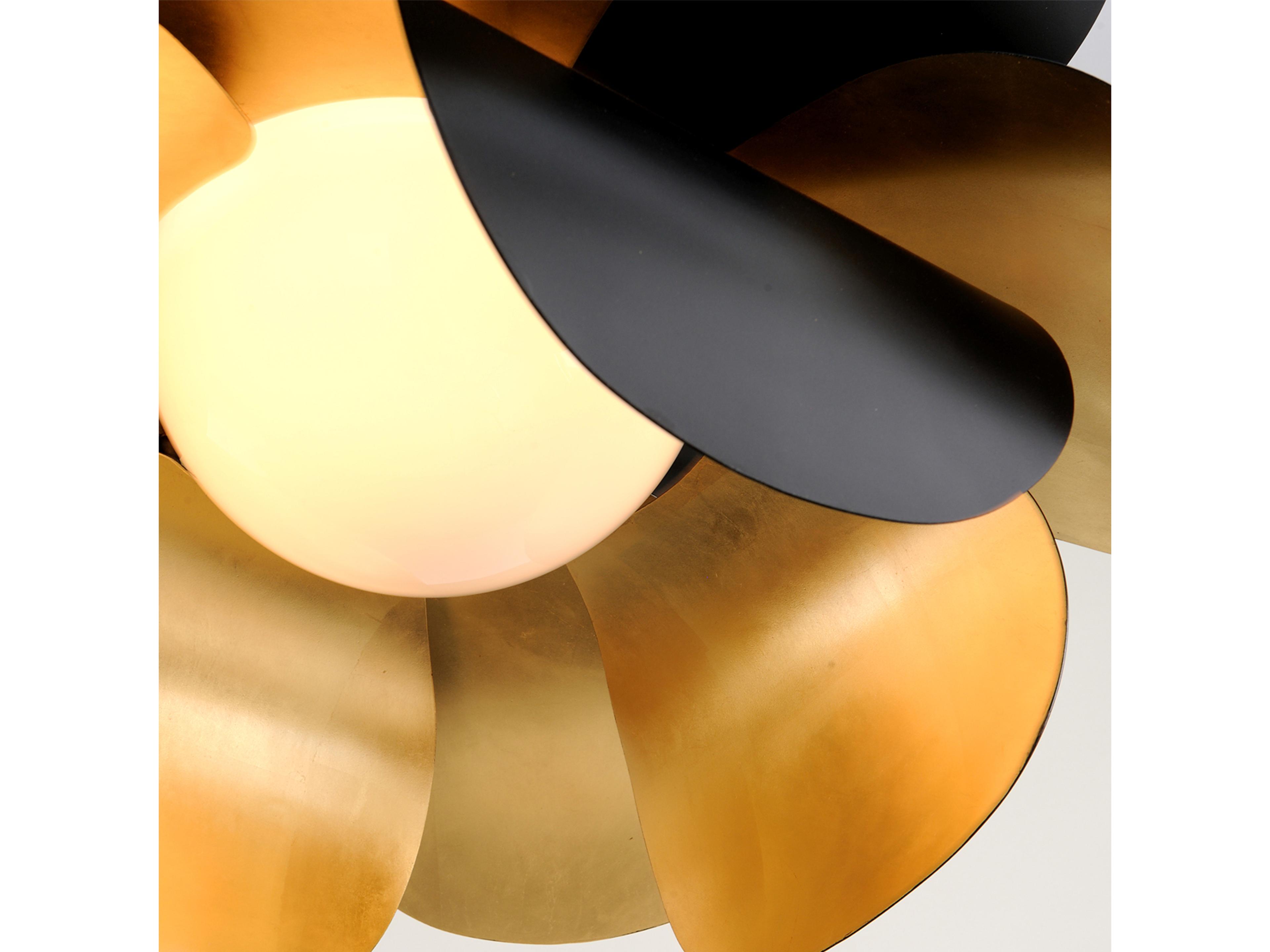 Corbett Lighting Ginger 1-Light Black Gold Leaf Glass Pendant