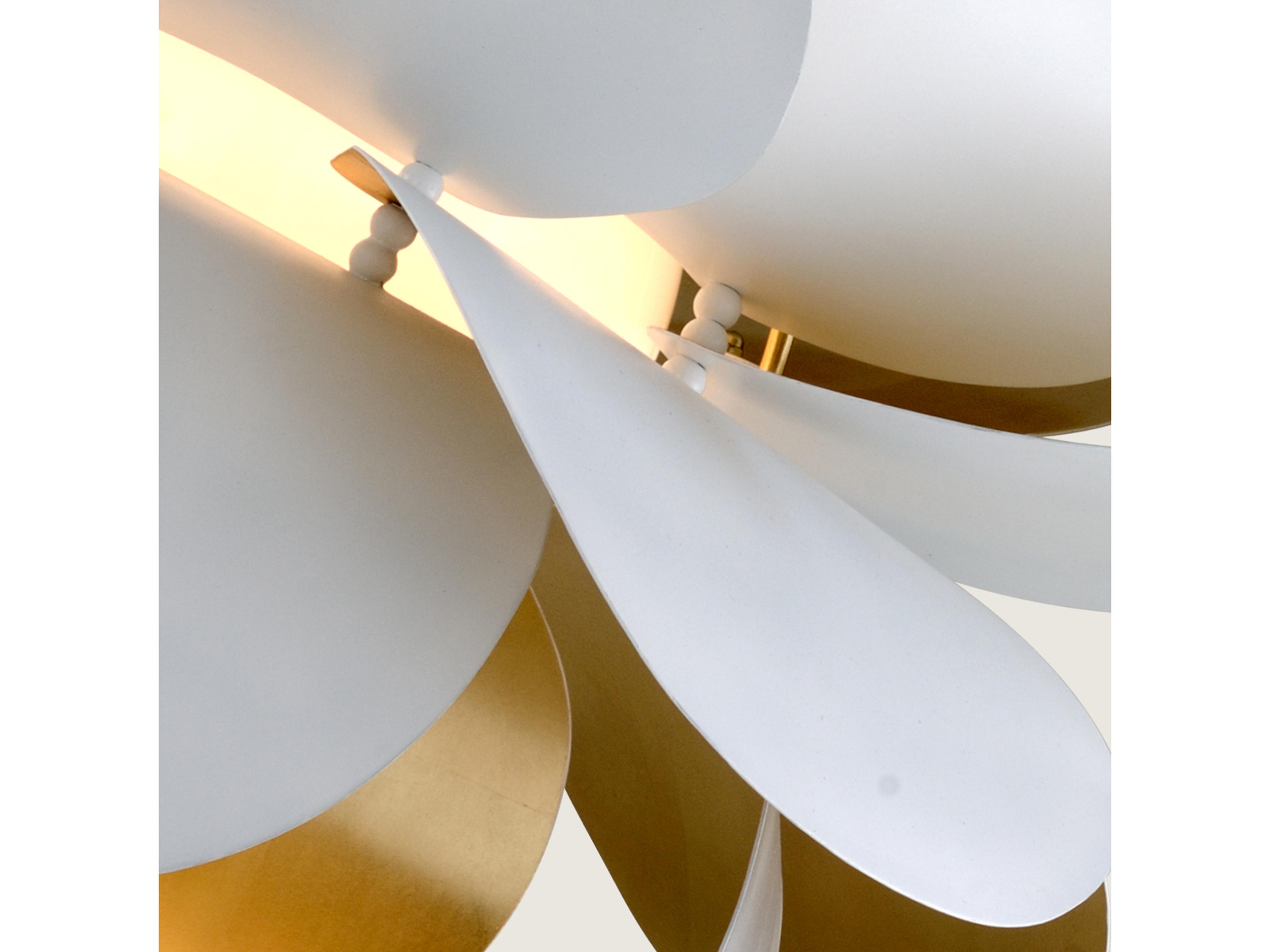 Corbett Lighting Ginger 1-Light White Gold Leaf Glass Pendant