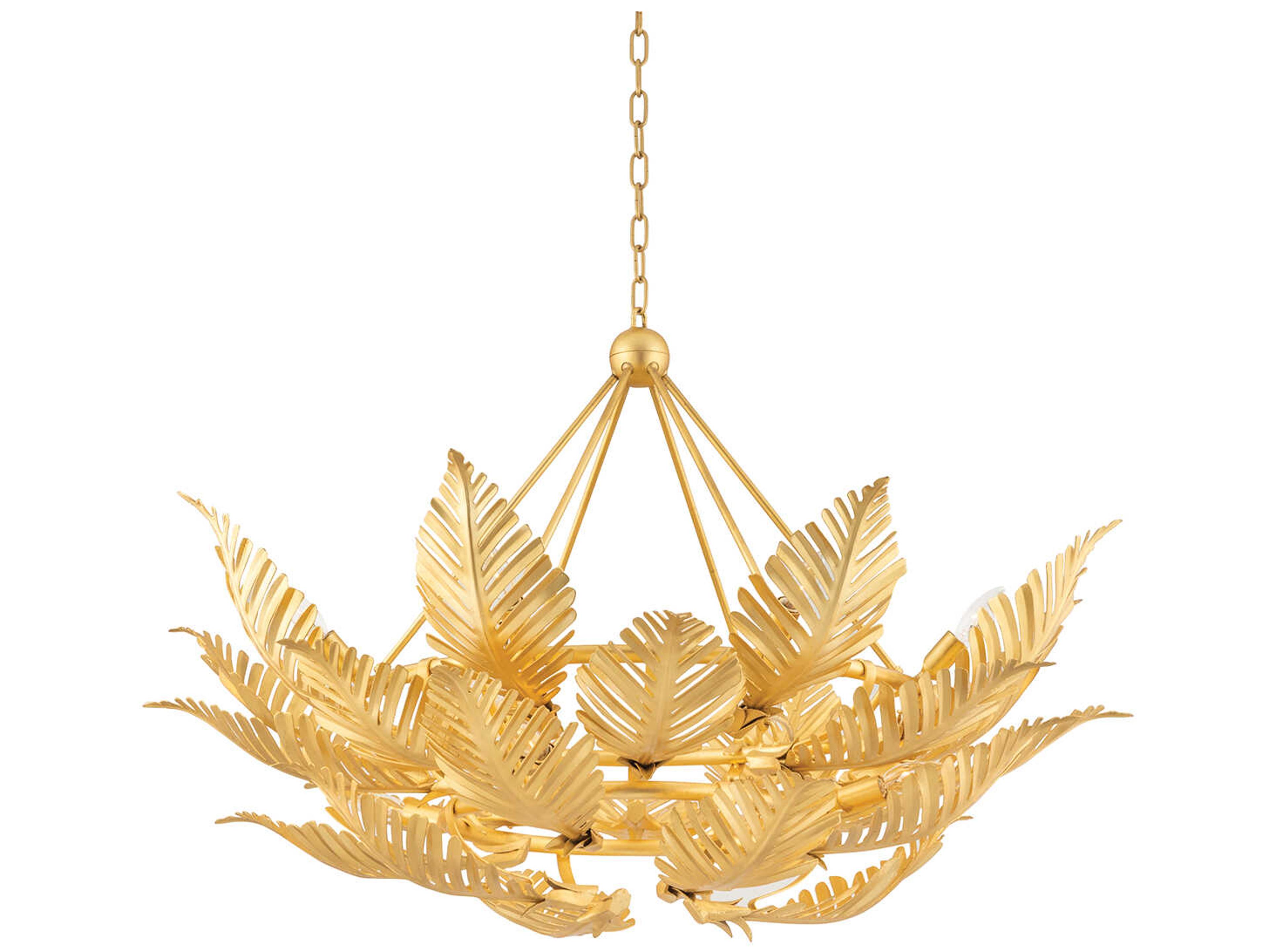Corbett Lighting Tropicale 12-Light Gold Leaf Candelabra Chandelier
