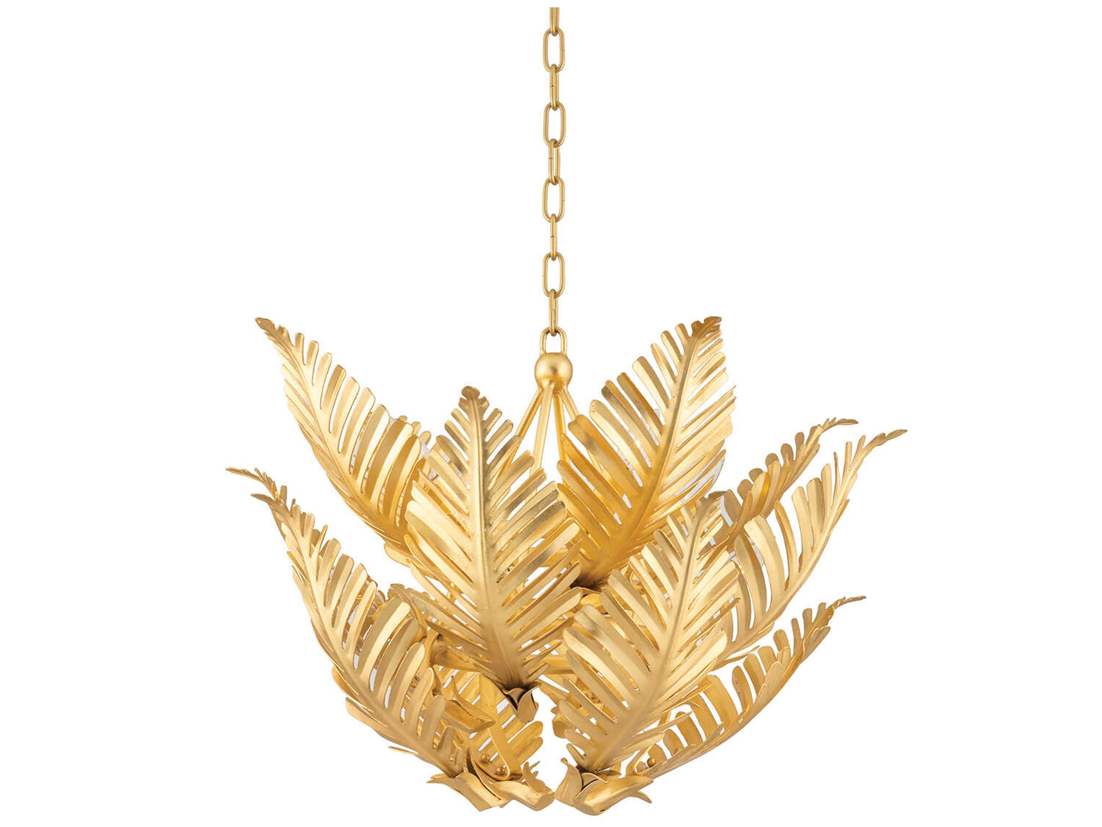 Tropicale 8-Light Gold Leaf Candelabra Chandelier