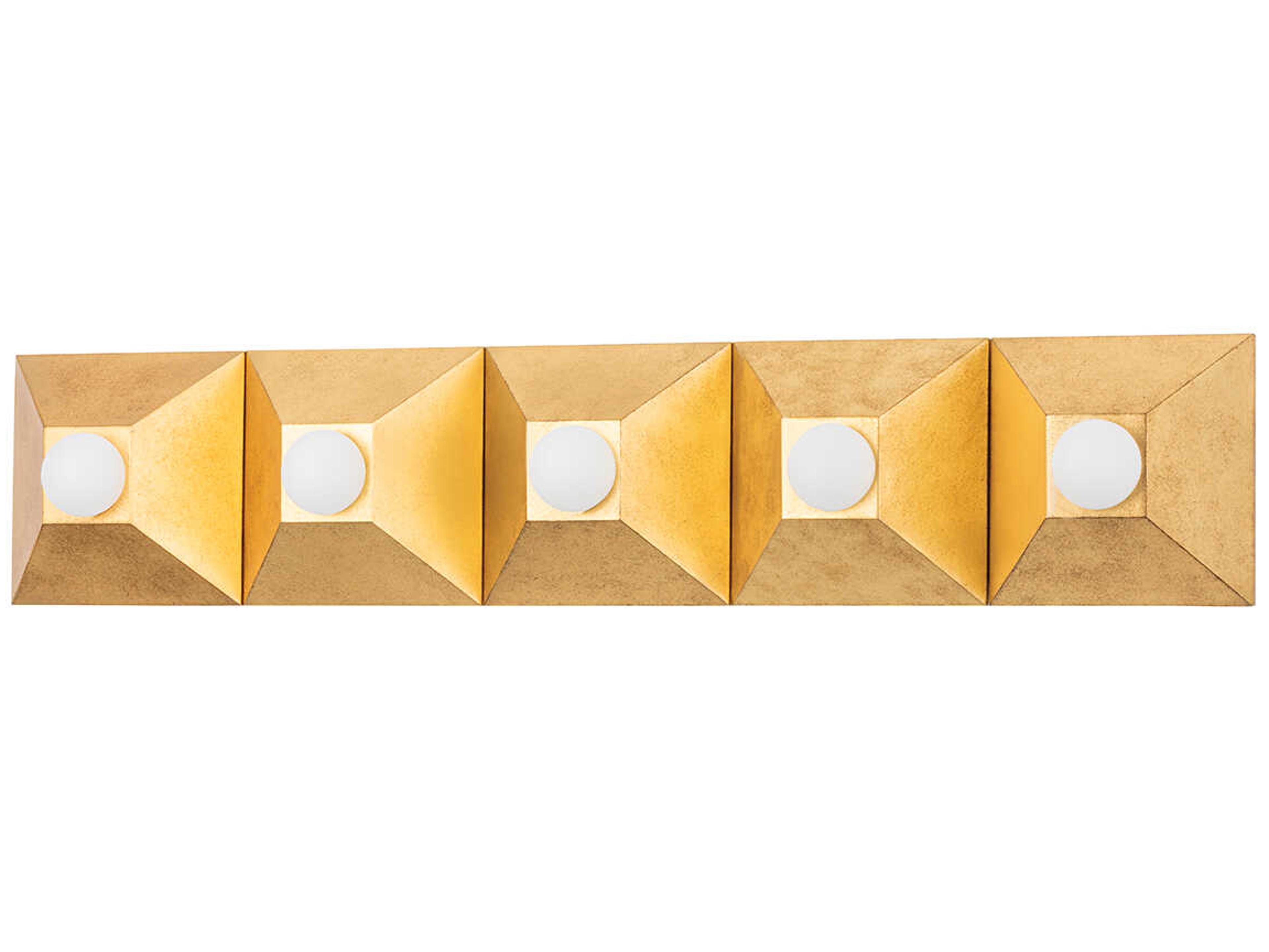 Max 5-Light Vintage Gold Leaf Vanity Light