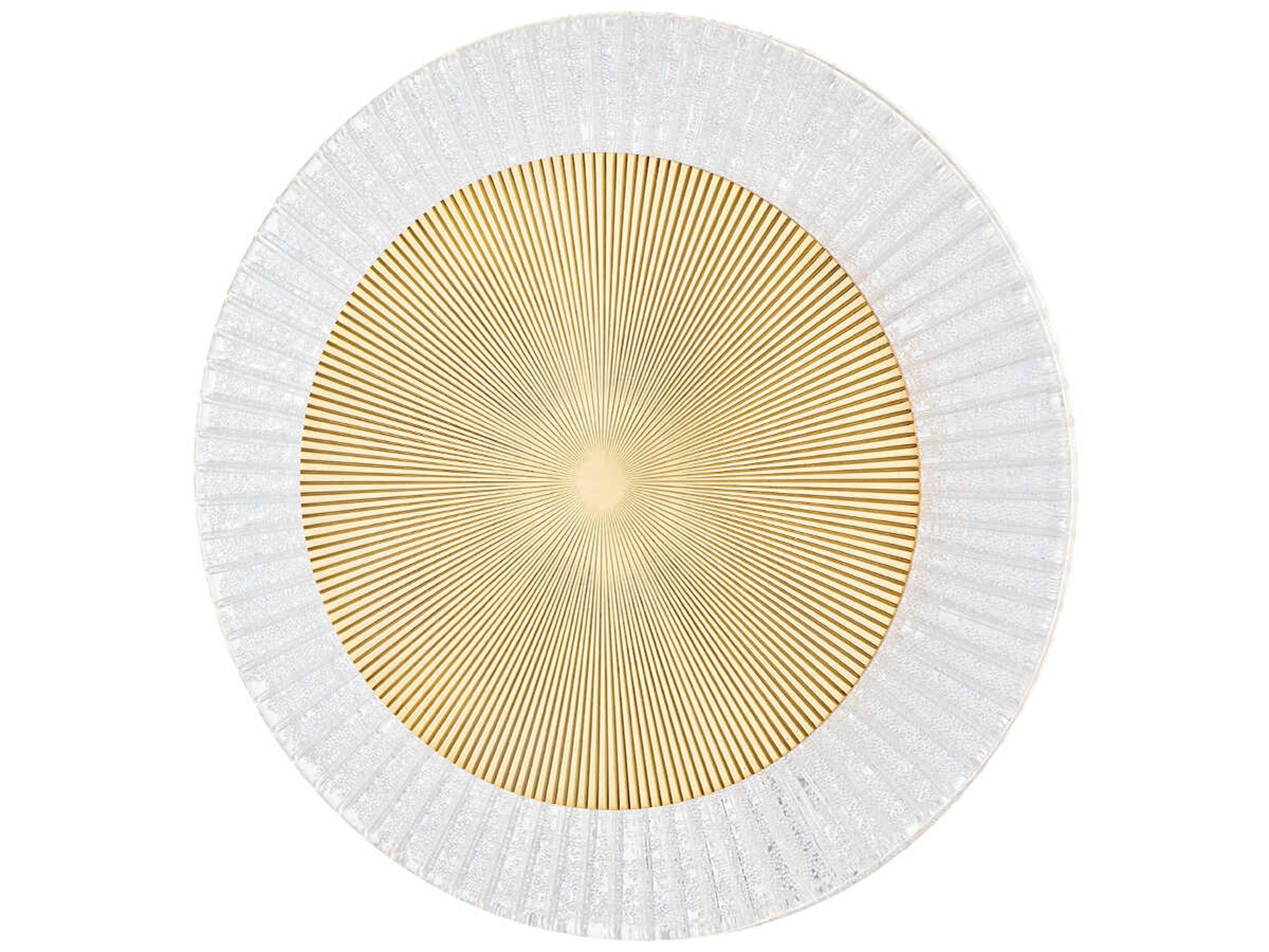 Corbett Lighting Topaz 1-Light Vintage Polished Brass Glass LED Round Flush Mount