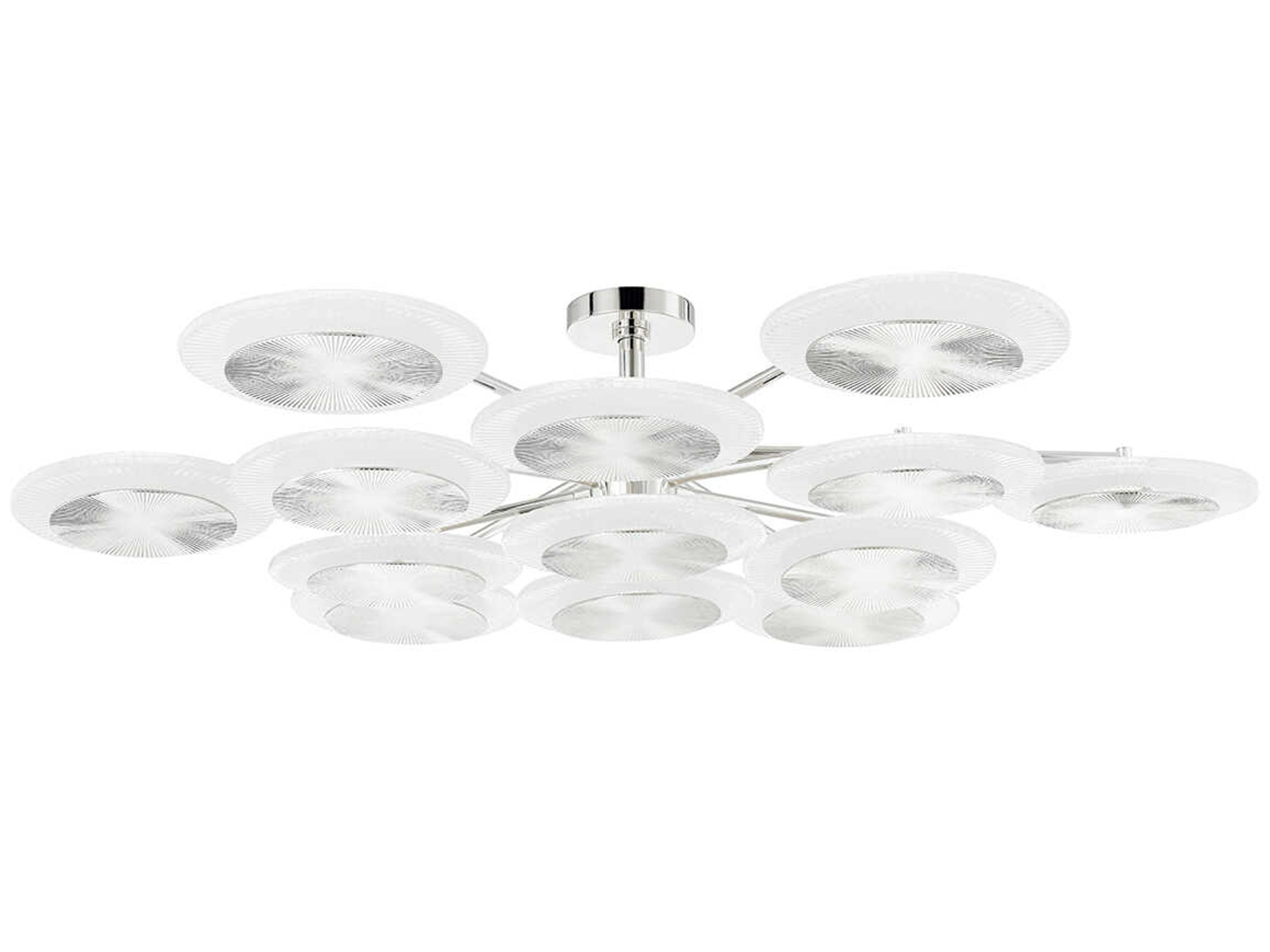 Topaz 13-Light Polished Nickel Glass LED Round Chandelier