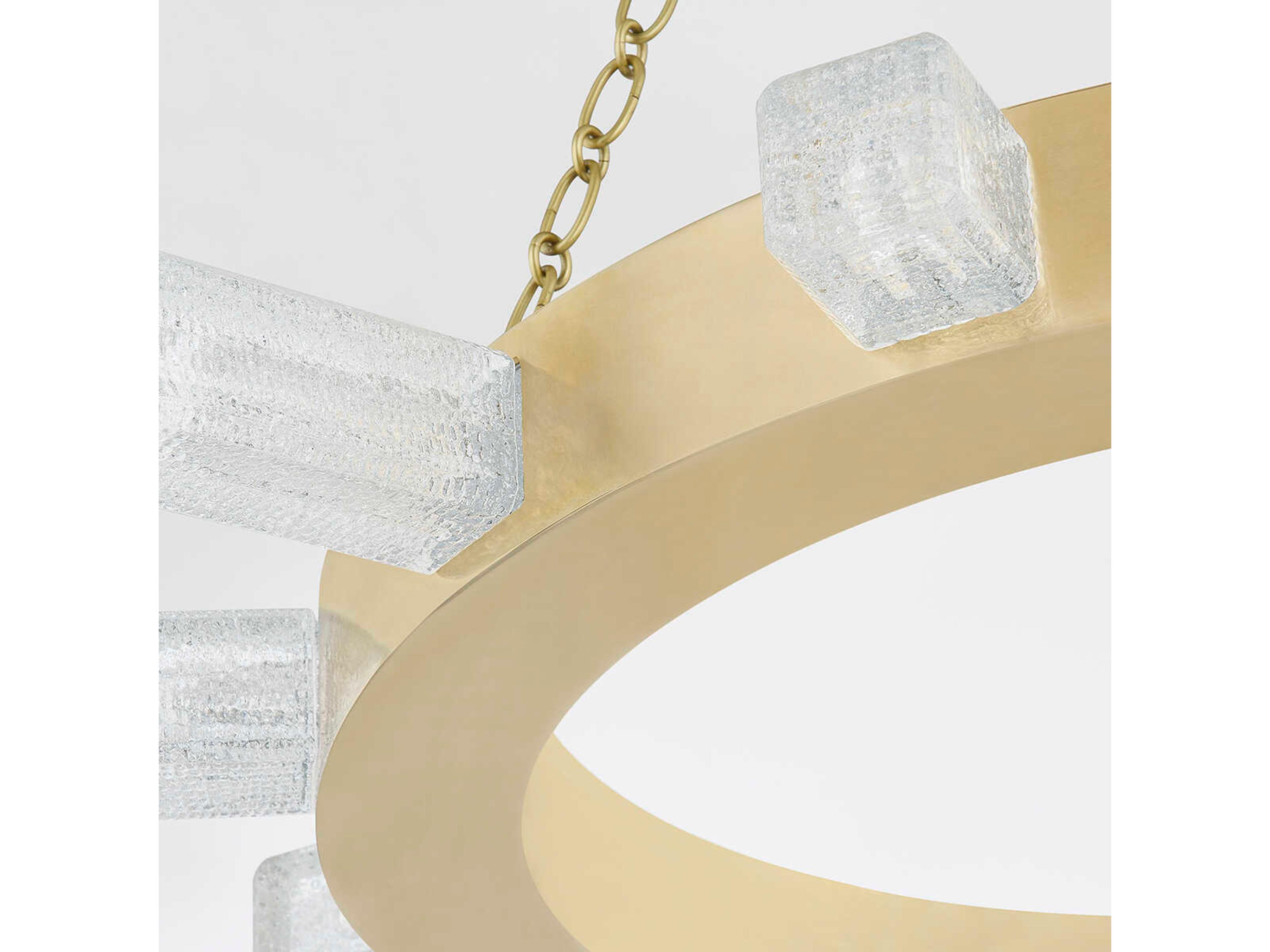 Corbett Lighting Citrine 12-Light Vintage Brass Glass LED Round Chandelier