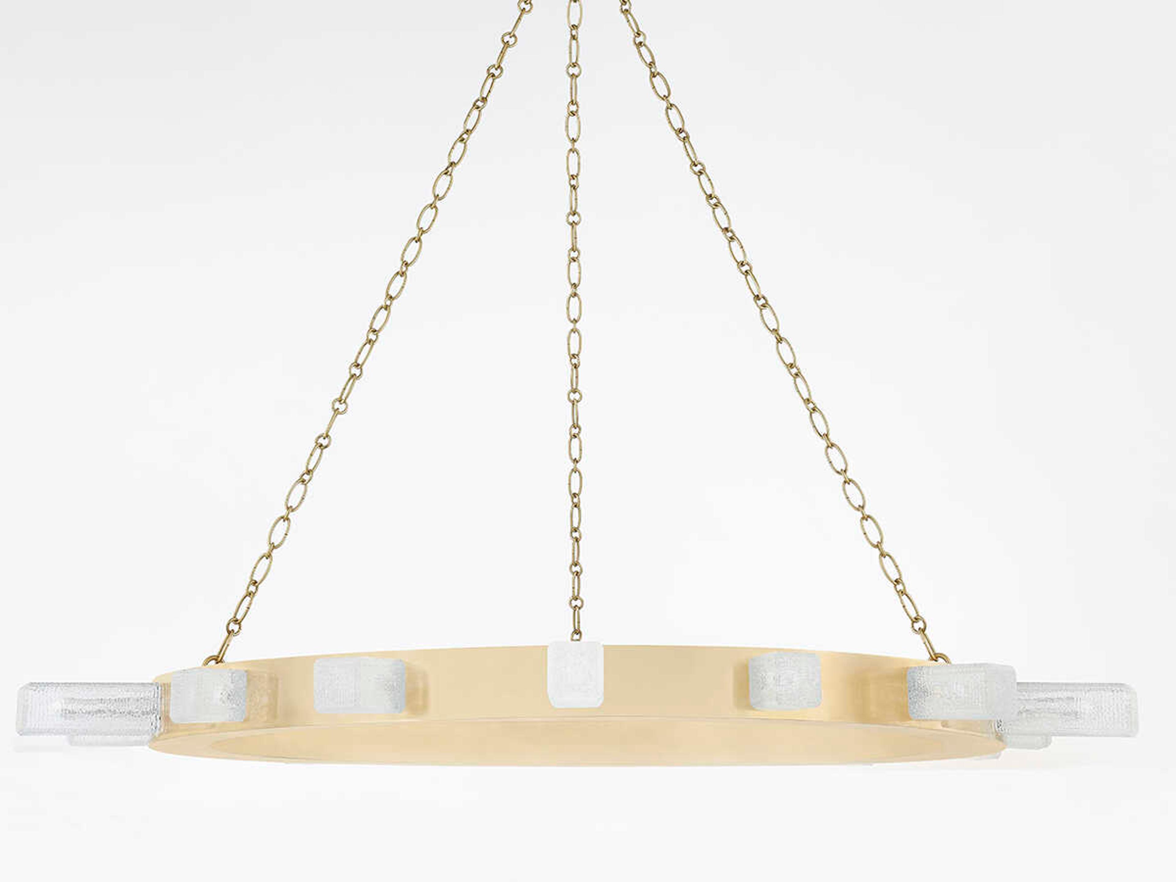 Corbett Lighting Citrine 15-Light Vintage Brass Glass LED Round Chandelier