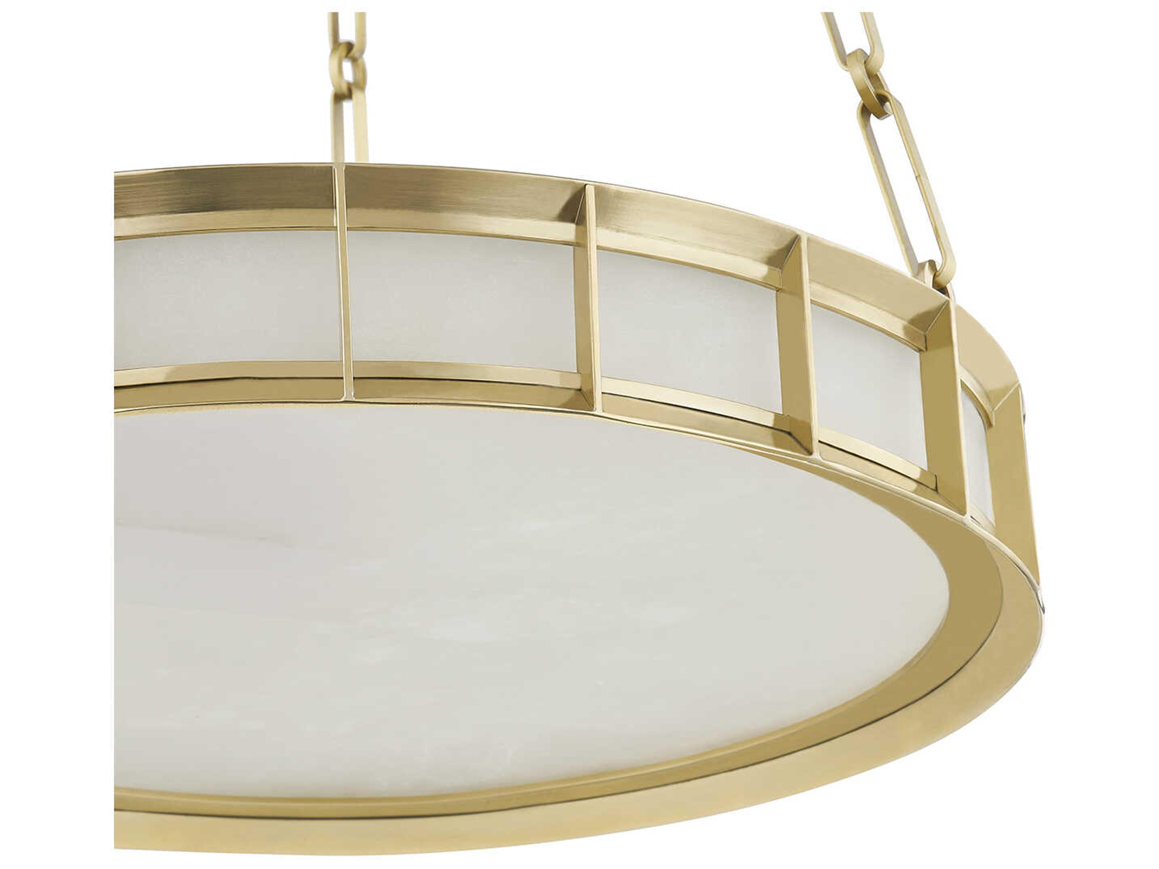 Corbett Lighting Leda 1-Light Vintage Brass Glass LED Round Pendant