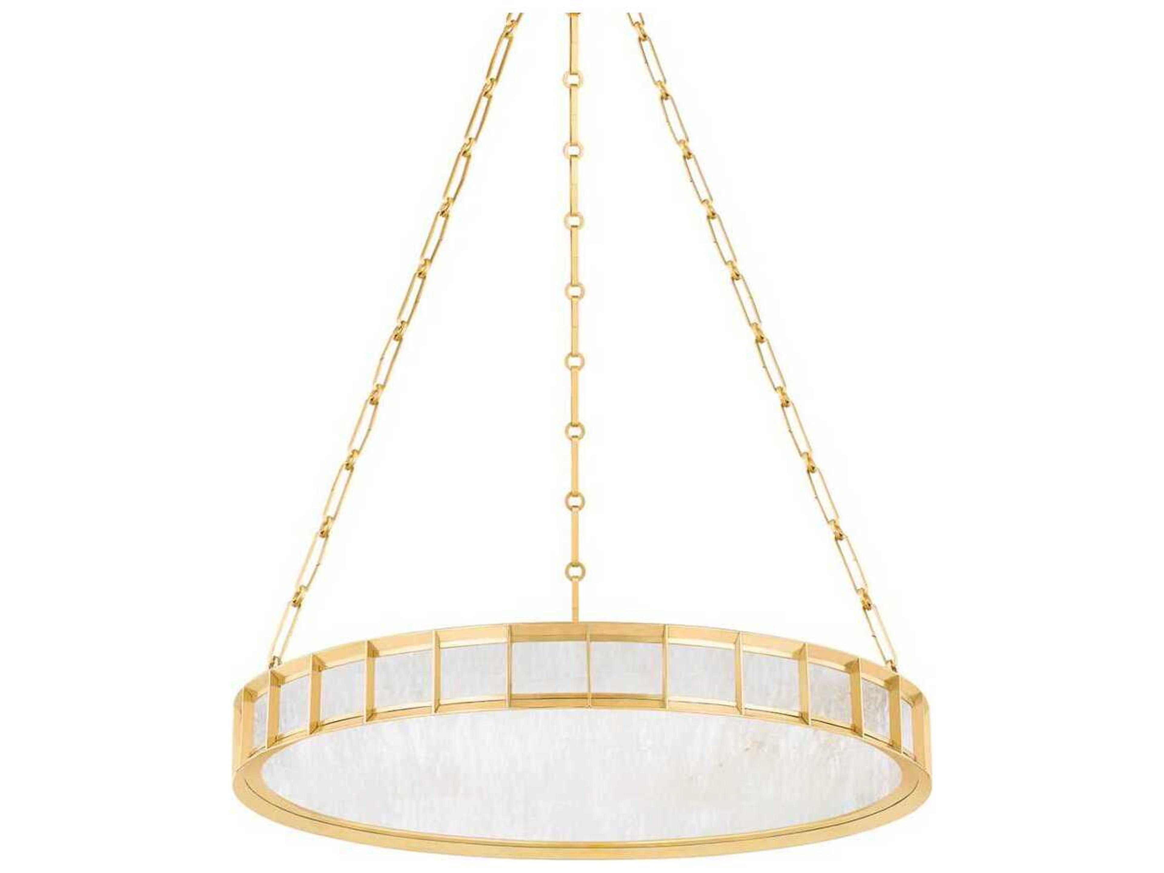 Corbett Lighting Leda 1-Light Vintage Brass Glass LED Round Pendant