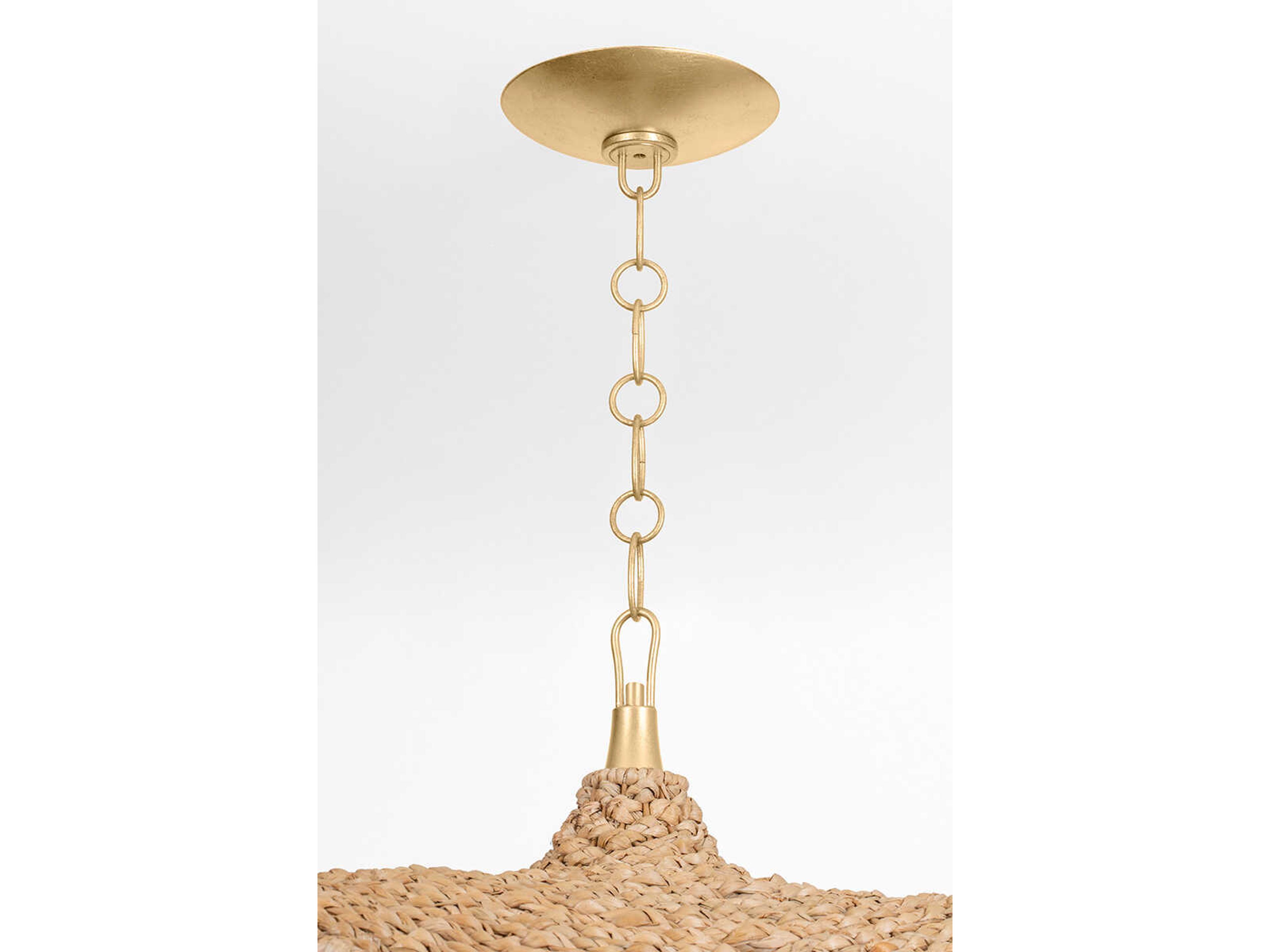 Corbett Lighting Levene 1-Light Vintage Gold Leaf Brown Glass Pendant