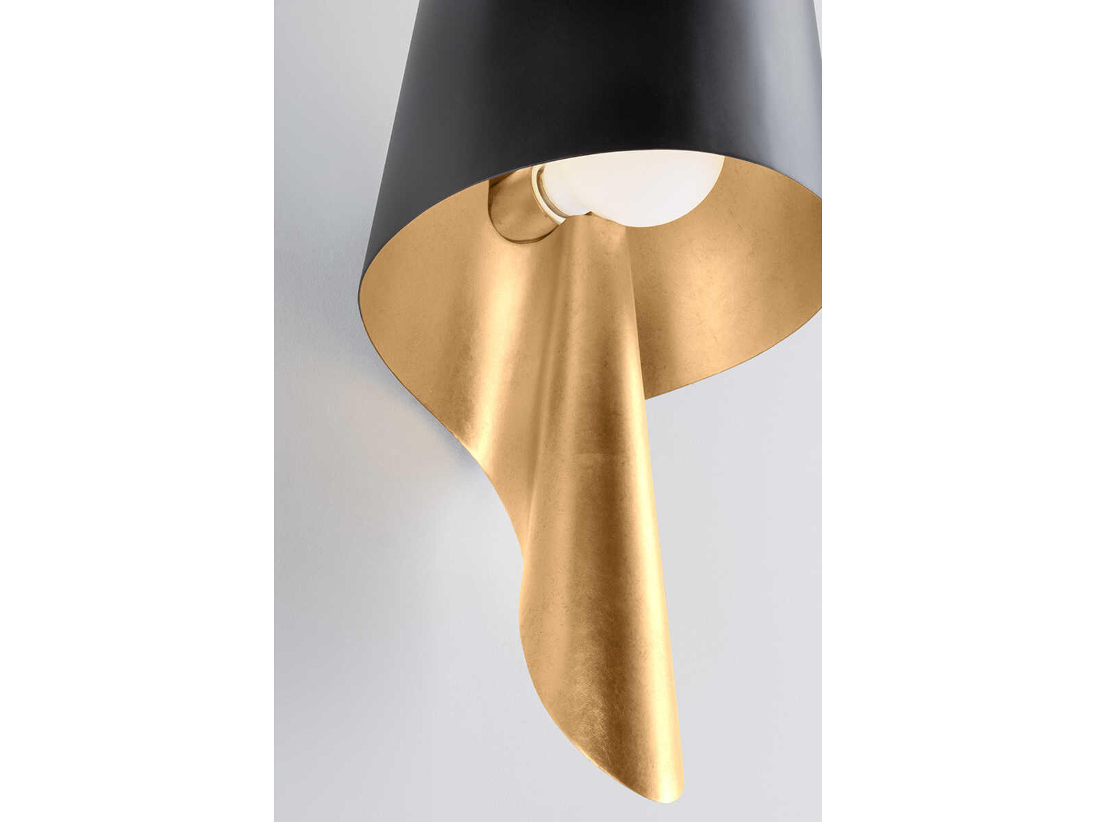 Corbett Lighting Lucia 1-Light Vintage Gold Leaf Soft Black Wall Sconce