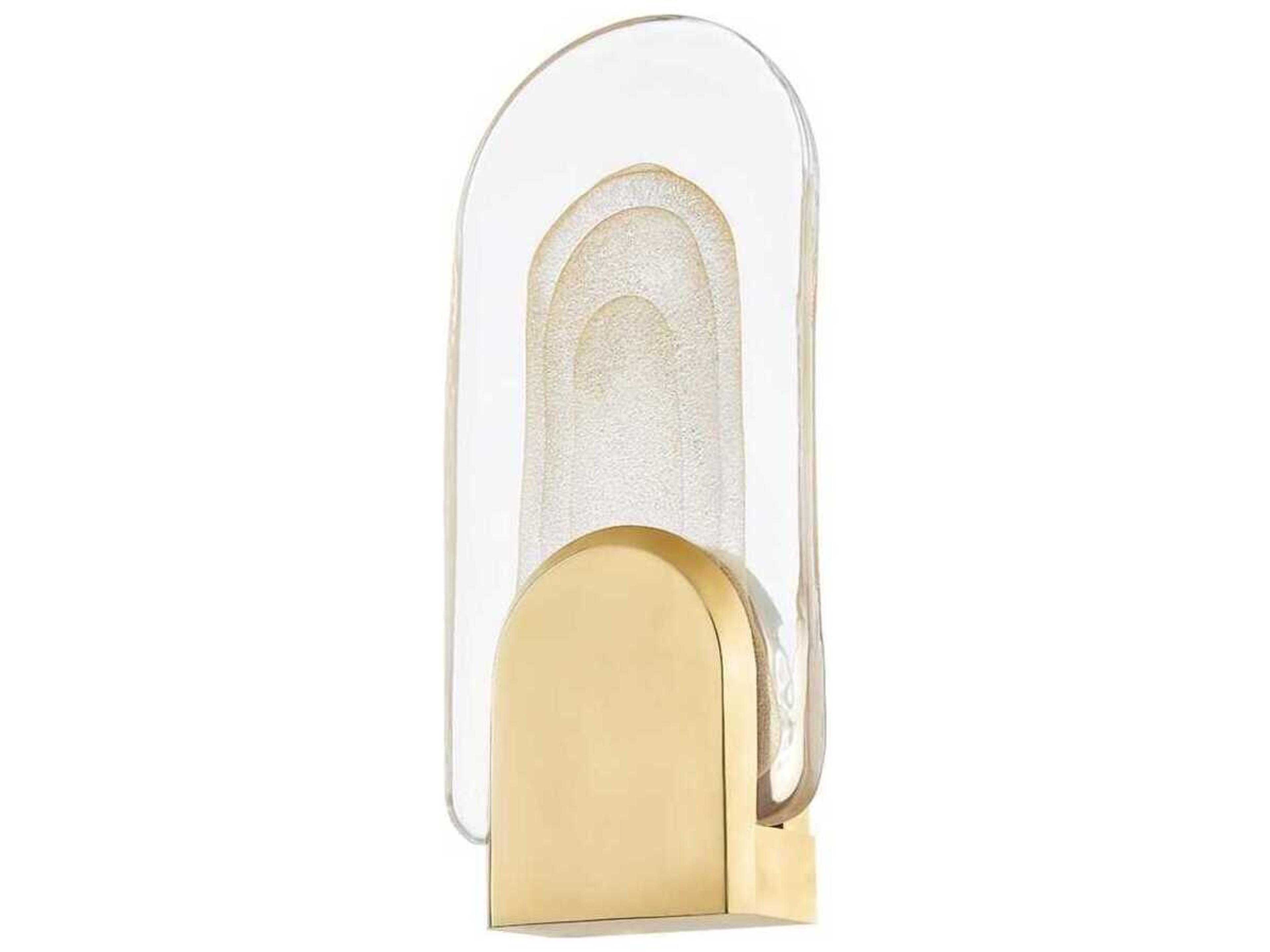 Corbett Lighting Morganite 1-Light Vintage Brass Glass LED Wall Sconce