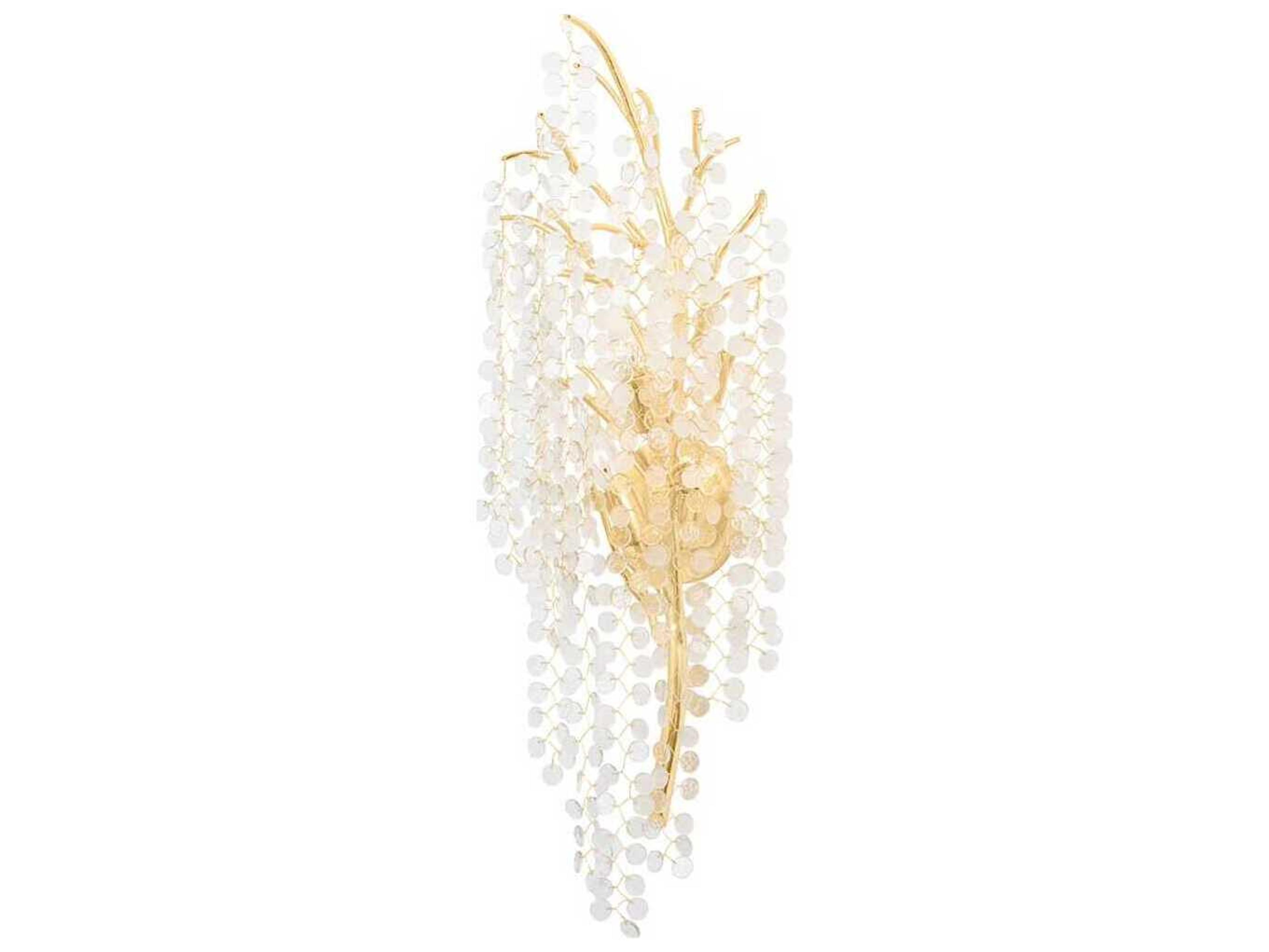 Genoa 3-Light Gold Leaf Glass Wall Sconce