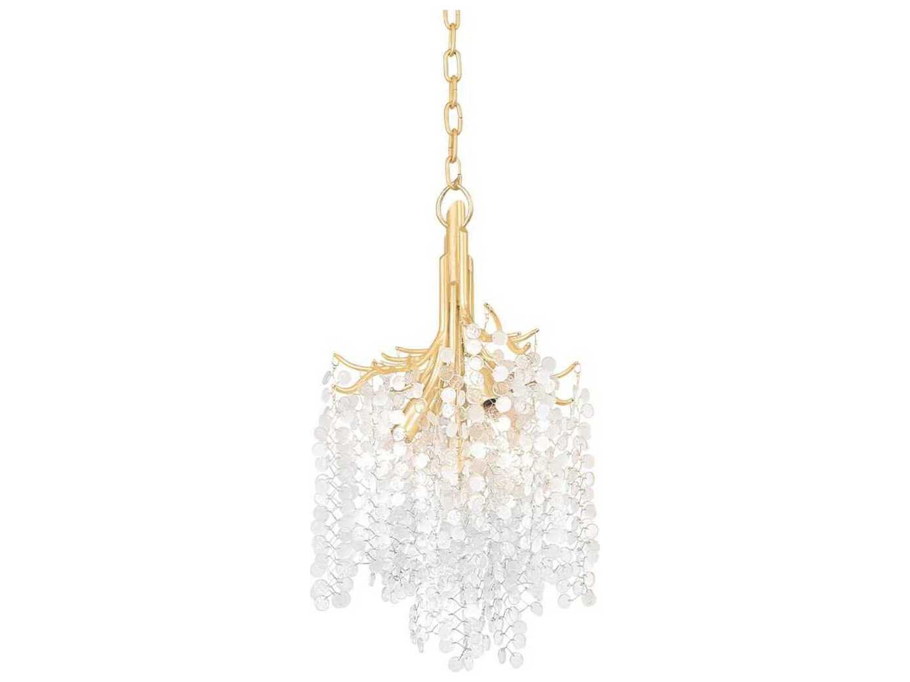 Genoa 5-Light Gold Leaf Glass Candelabra Chandelier