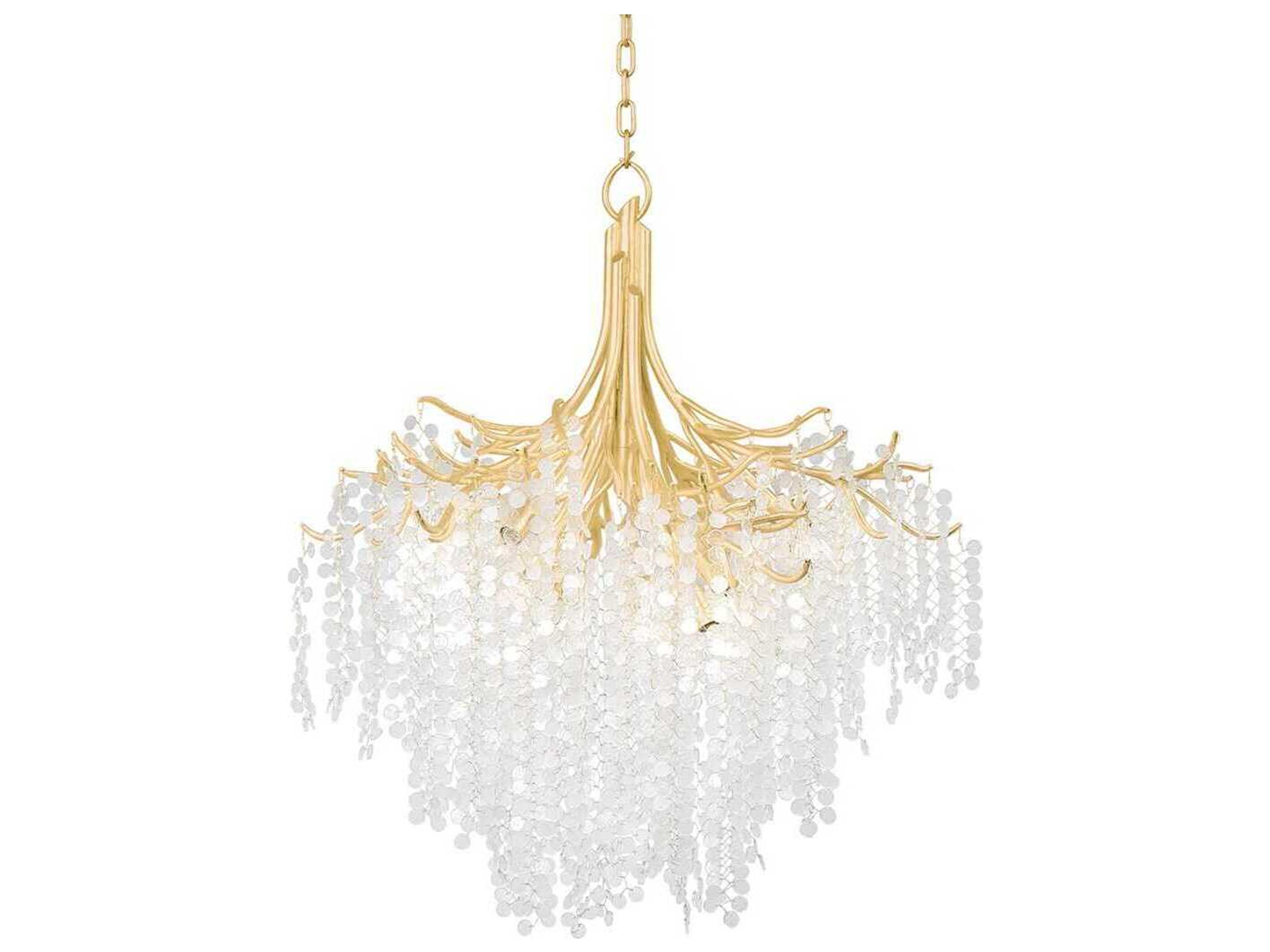 Genoa Chandelier Gold Leaf 9-Light Fixture