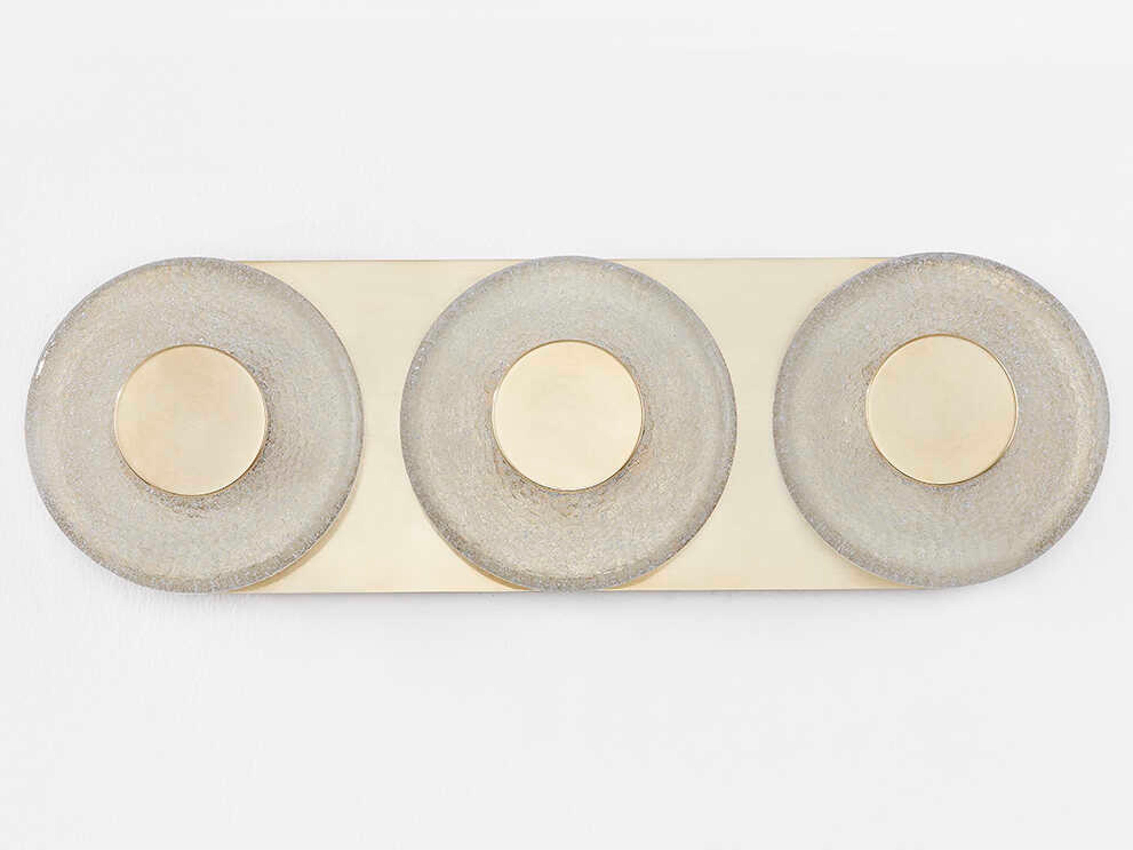 Corbett Lighting Pearl 3-Light Vintage Brass Glass LED Vanity Light