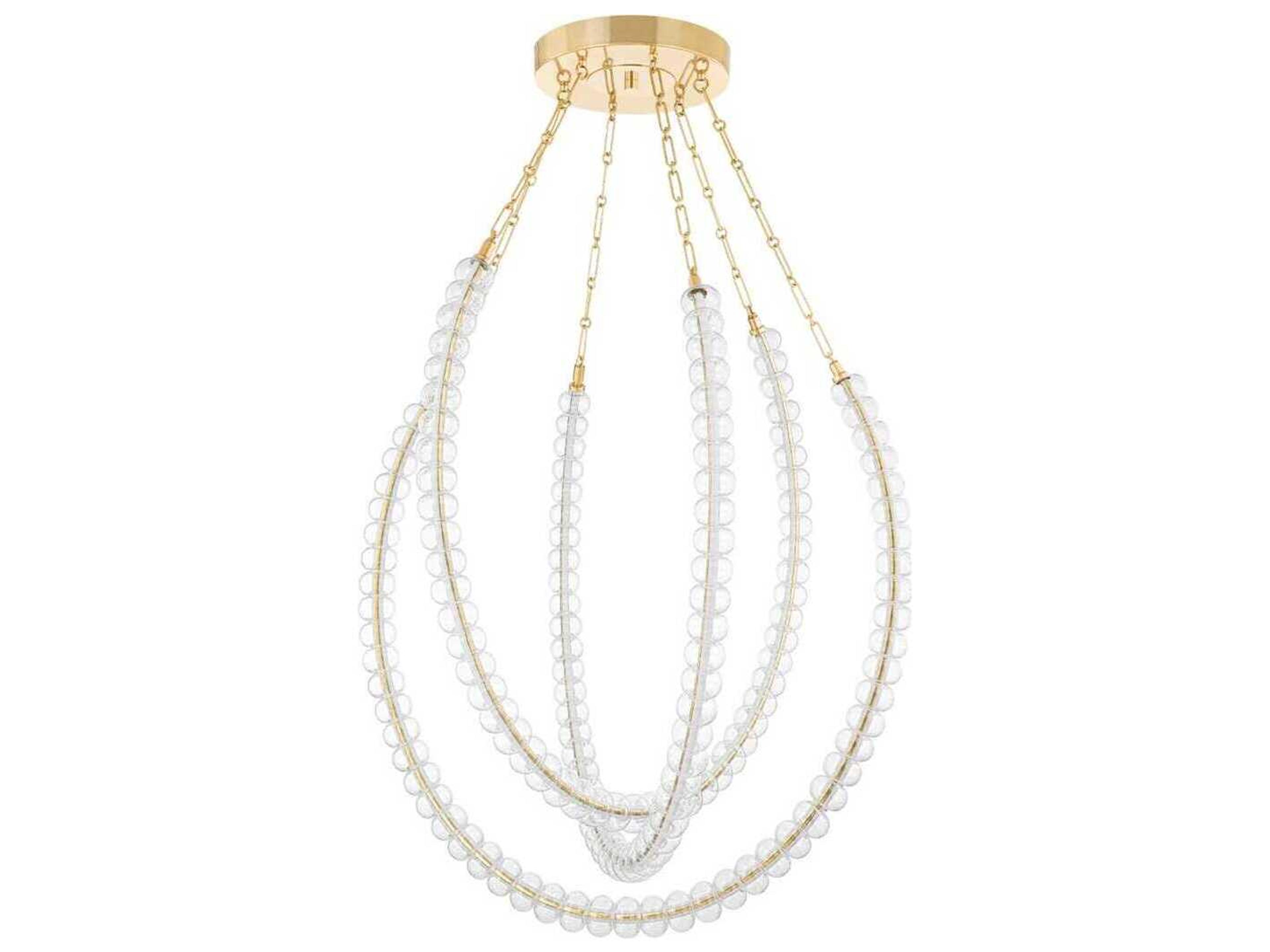 Corbett Lighting Celeste 3-Light Vintage Brass Glass LED Pendant